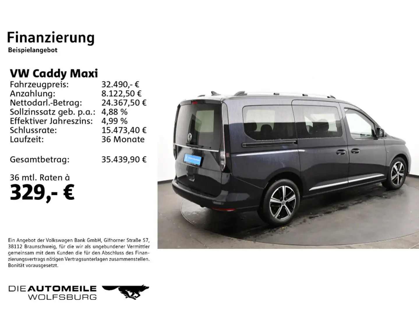 Volkswagen Caddy Kombi 1.5 TSI DSG Style AHK/Standhzg/ Blau - 2