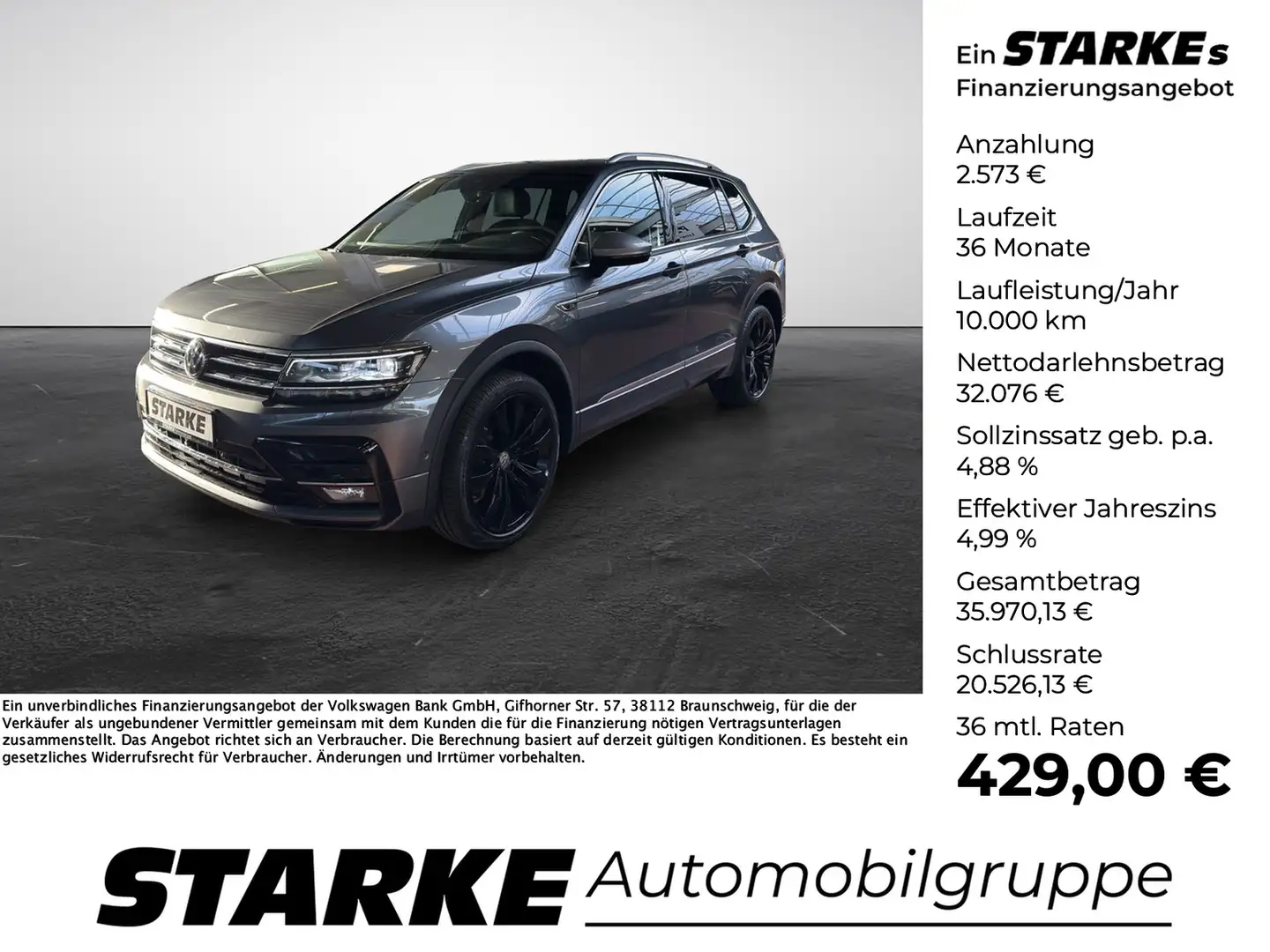 Volkswagen Tiguan Allspace 2.0 TDI DSG 4M R-Line 7-Sitzer Grau - 1