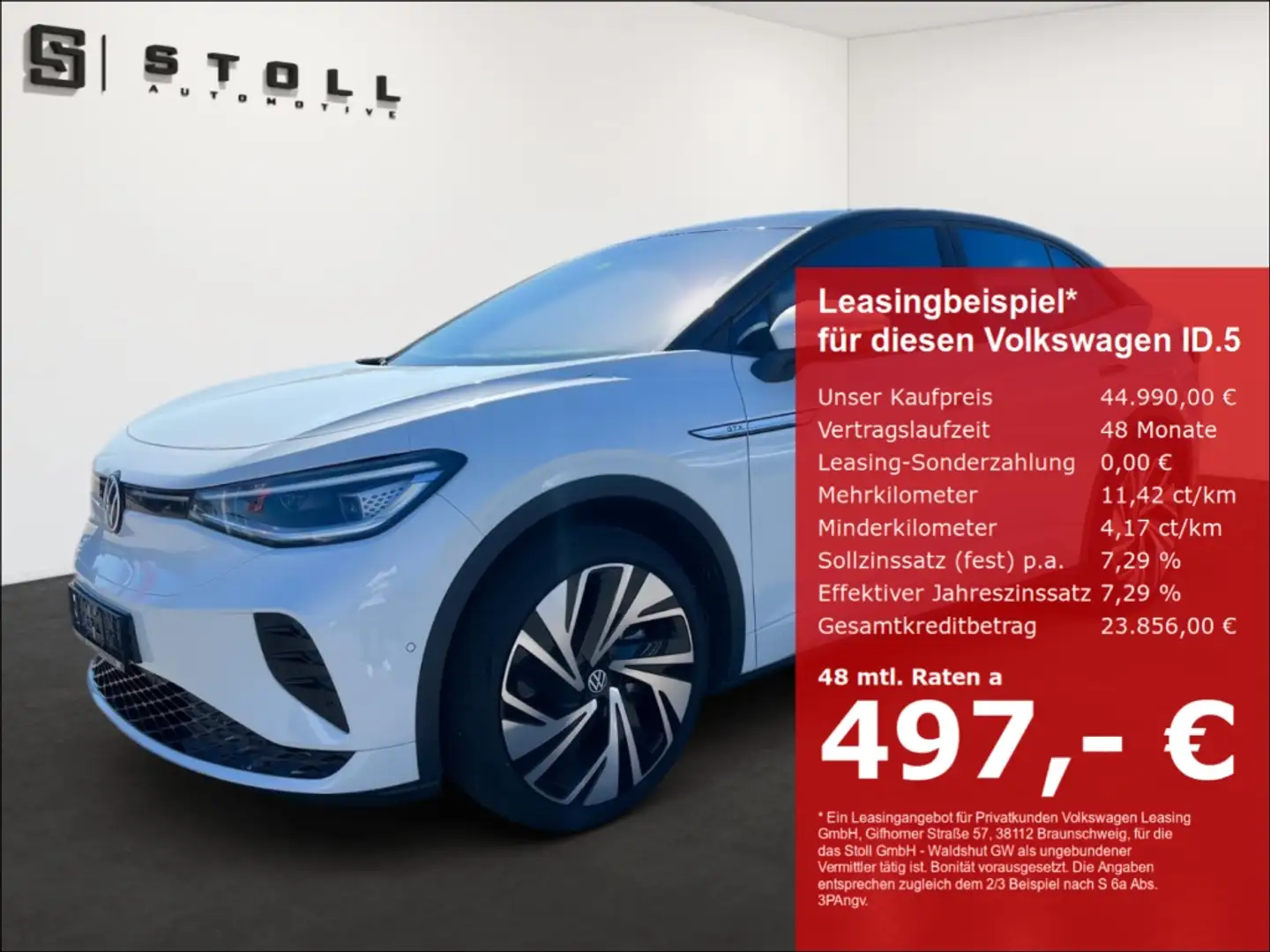 Volkswagen ID.5 220 kW GTX 4Motion AHK+Matrix+Assistenzpaket+Komfo Weiß - 1