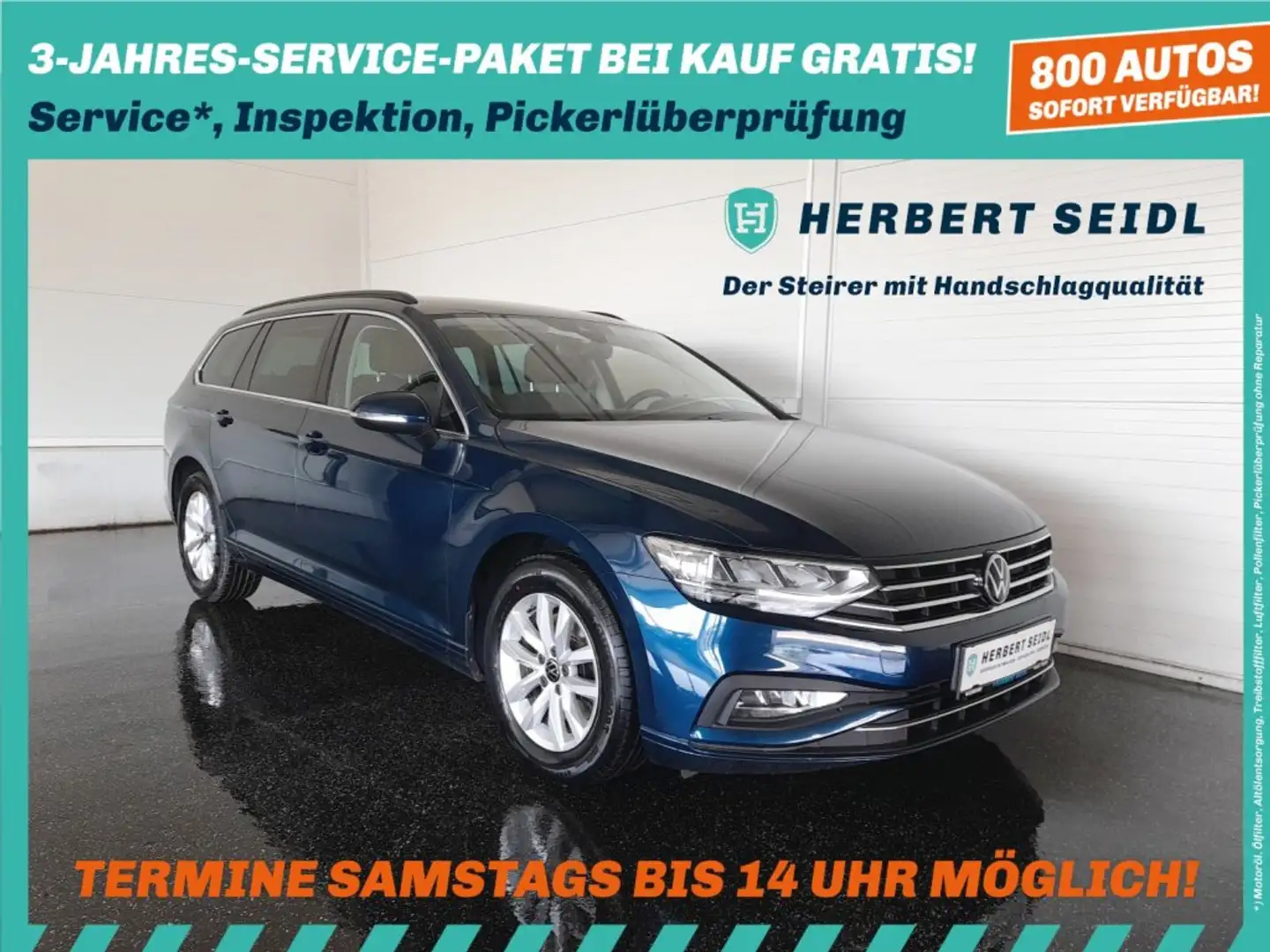 Volkswagen Passat Variant BUSINESS 2,0 TDI DSG *VOLL-LED / NAVI / AHV & KAMERA / ACC / SPORT MASSAGESITZ / VERKEHRSZEICHENASSIST* Blau - 1