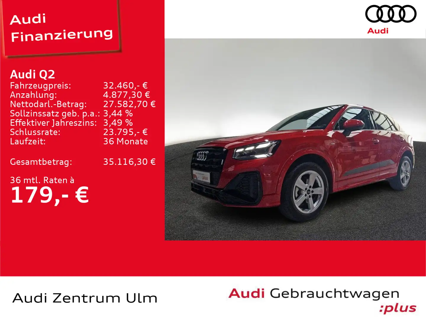 Audi Q2 S-Line Black 35 TFSI AHK MATRIX NAVI PANO RFK Rosso - 1