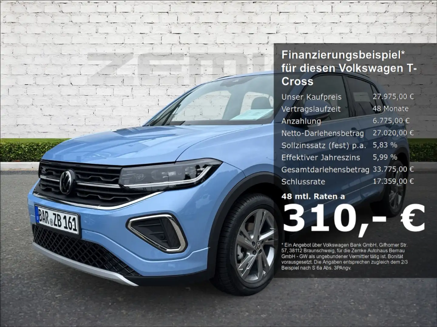 Volkswagen T-Cross R-Line 1.5 TSI DSG KAMERA NAVI Blau - 1