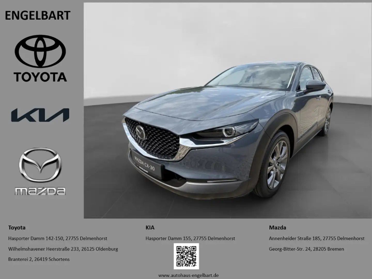 Mazda CX-30 Exclusive-Line 2WD 2.0 SKYACTIV-X-M Hybrid EU6e HU Grau - 1