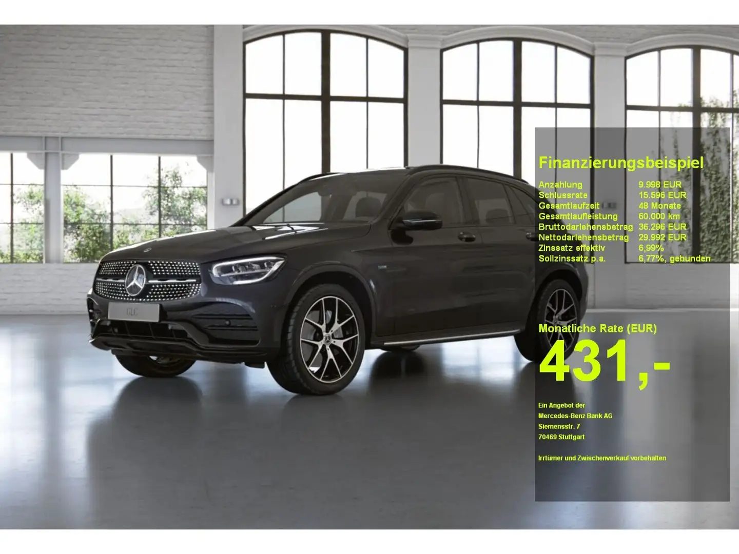 Mercedes-Benz GLC 300 de 4M AMG+Night+AHK+KAMERA+AIRMATIC Gris - 1