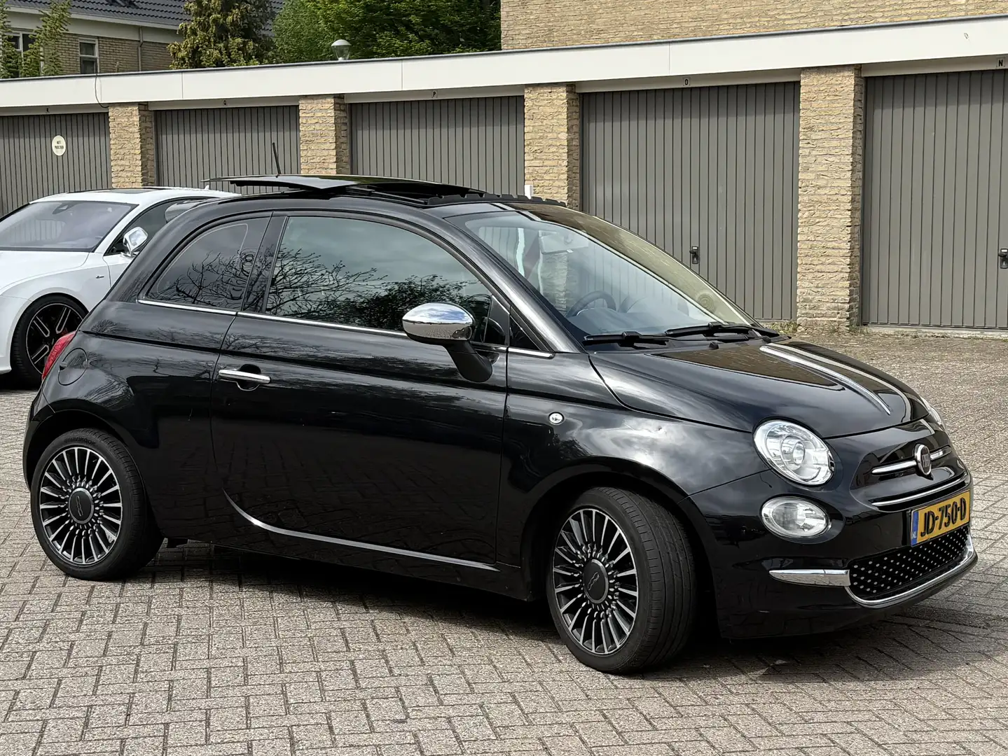 Fiat 500 Fiat 500 aut| Leer| Xenon| Digitaal km/h | Panodak Zwart - 1