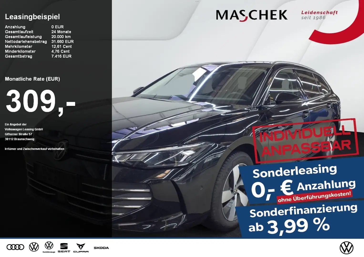 Volkswagen Passat Business 1.5 eTSI DSG AHK Navi Area View ACC Sitzh Schwarz - 1