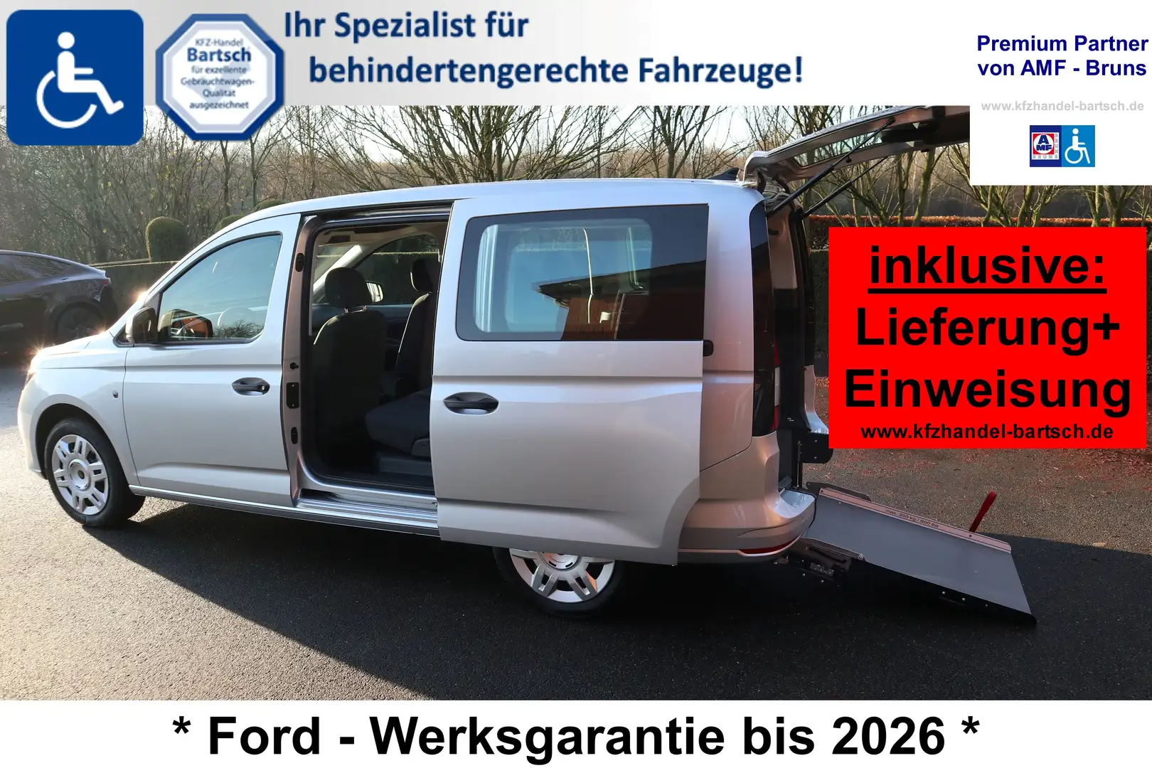 Ford Grand Tourneo L2*Autom.*rollstuhlgerecht*Garantie*Wenderampe* Zilver - 1