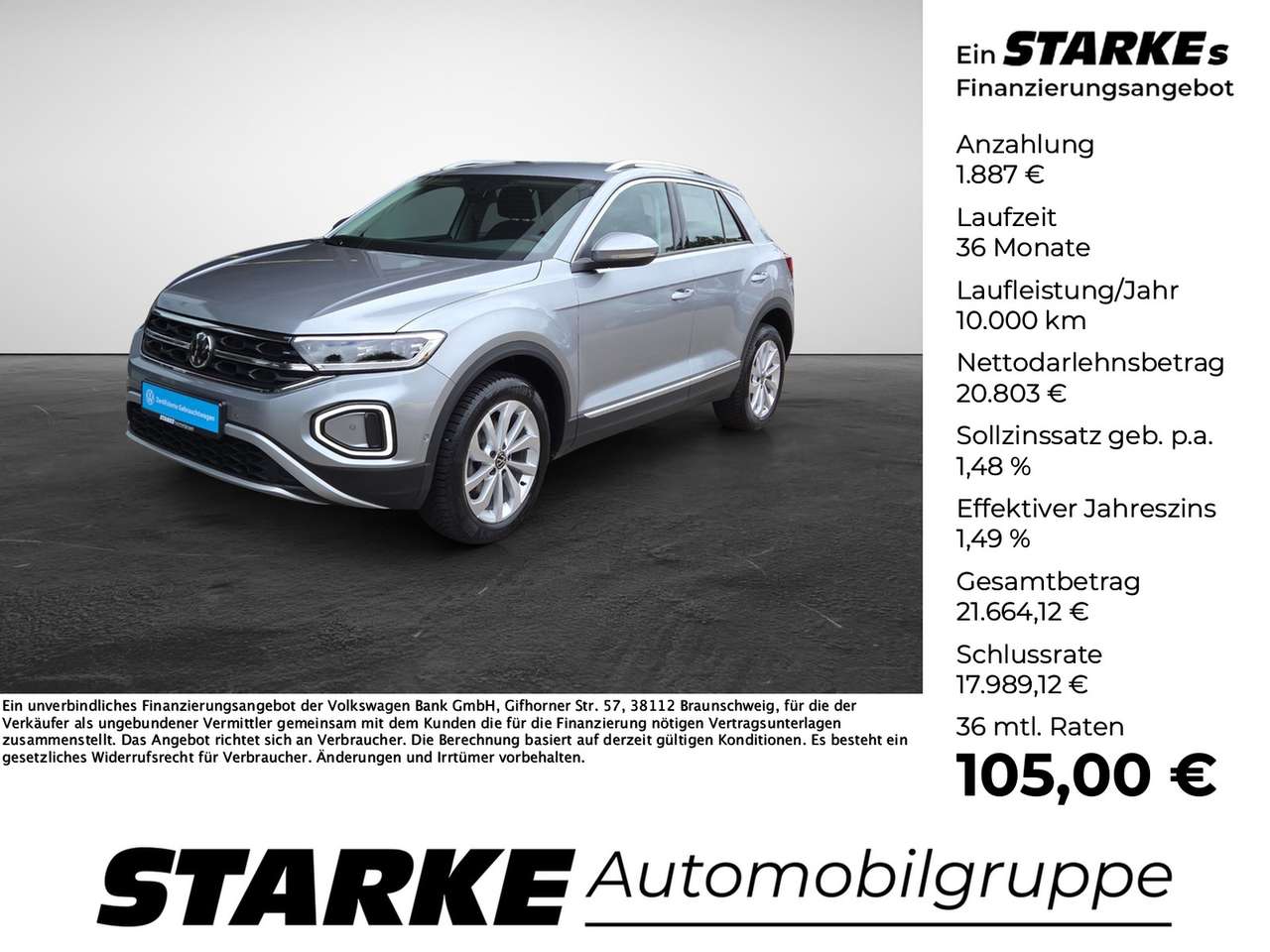 Volkswagen T-Roc 2025 — 1.0 TSI Style LED Navi LightAssist ACC