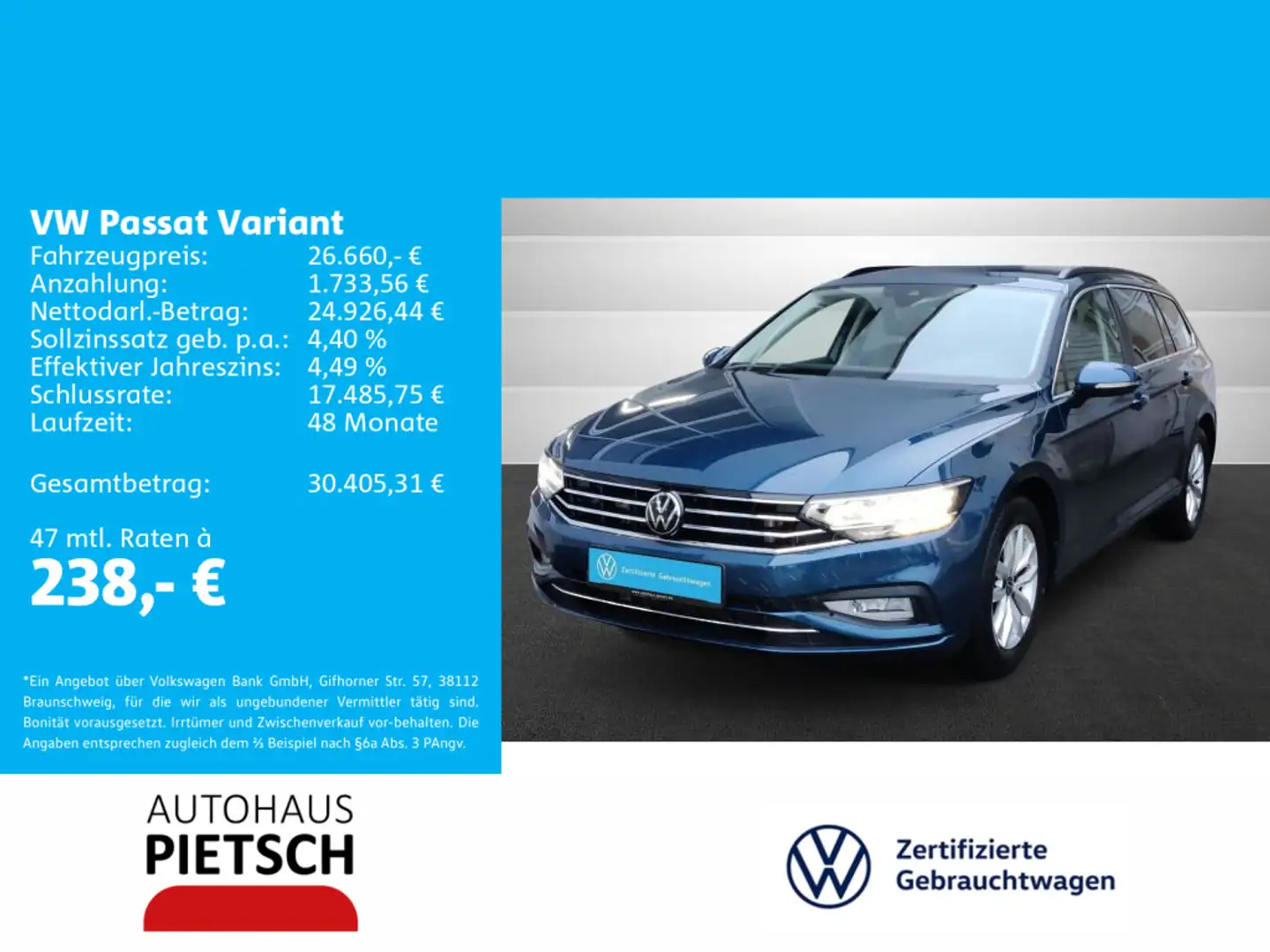 Volkswagen Passat Variant 1.5 TSI Blau - 1