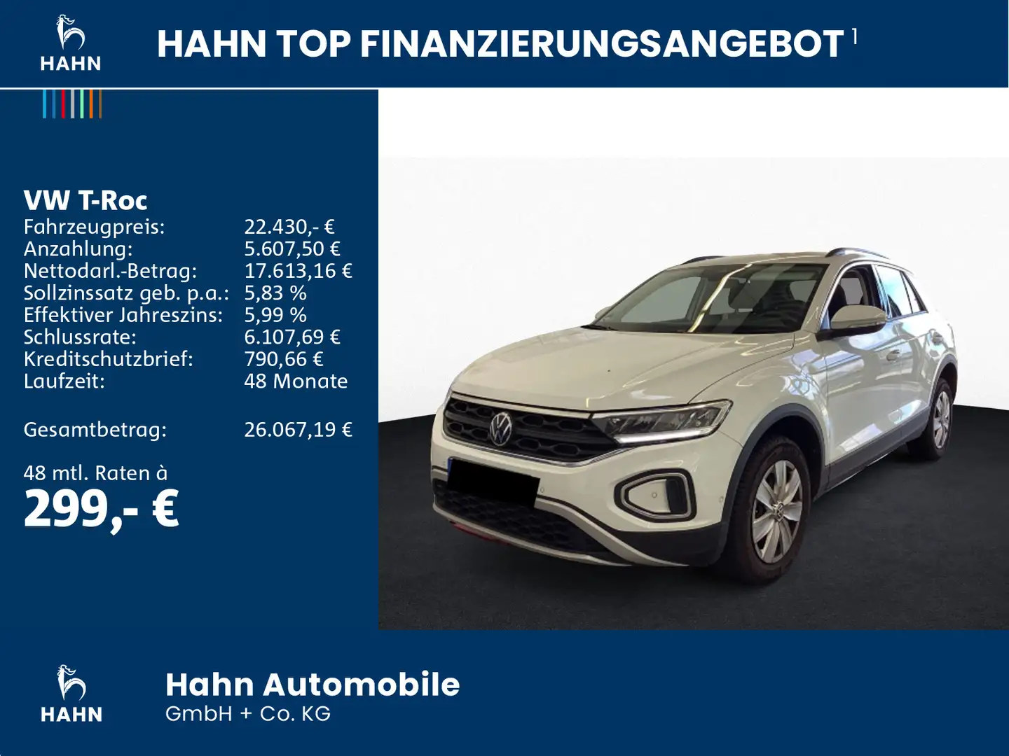 Volkswagen T-Roc 1.0TSI Move ACC Spurh LED Climatr Einparkh Weiß - 2