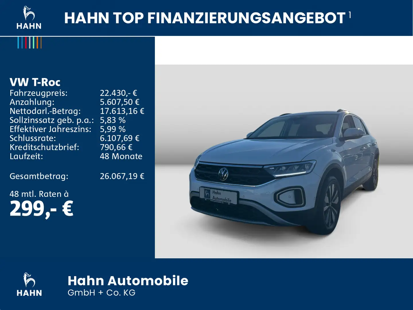 Volkswagen T-Roc 1.0TSI Move ACC Spurh LED Climatr Einparkh Weiß - 2
