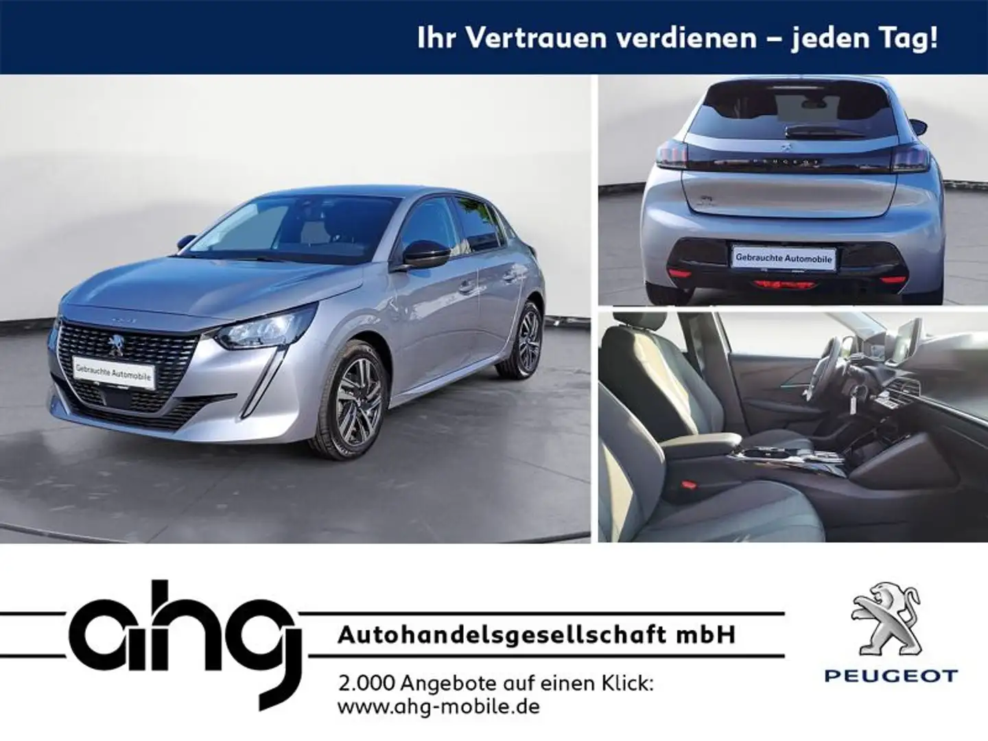 Peugeot 208 PureTech 100 Allure Pack Bluetooth PDC Klima Grau - 1
