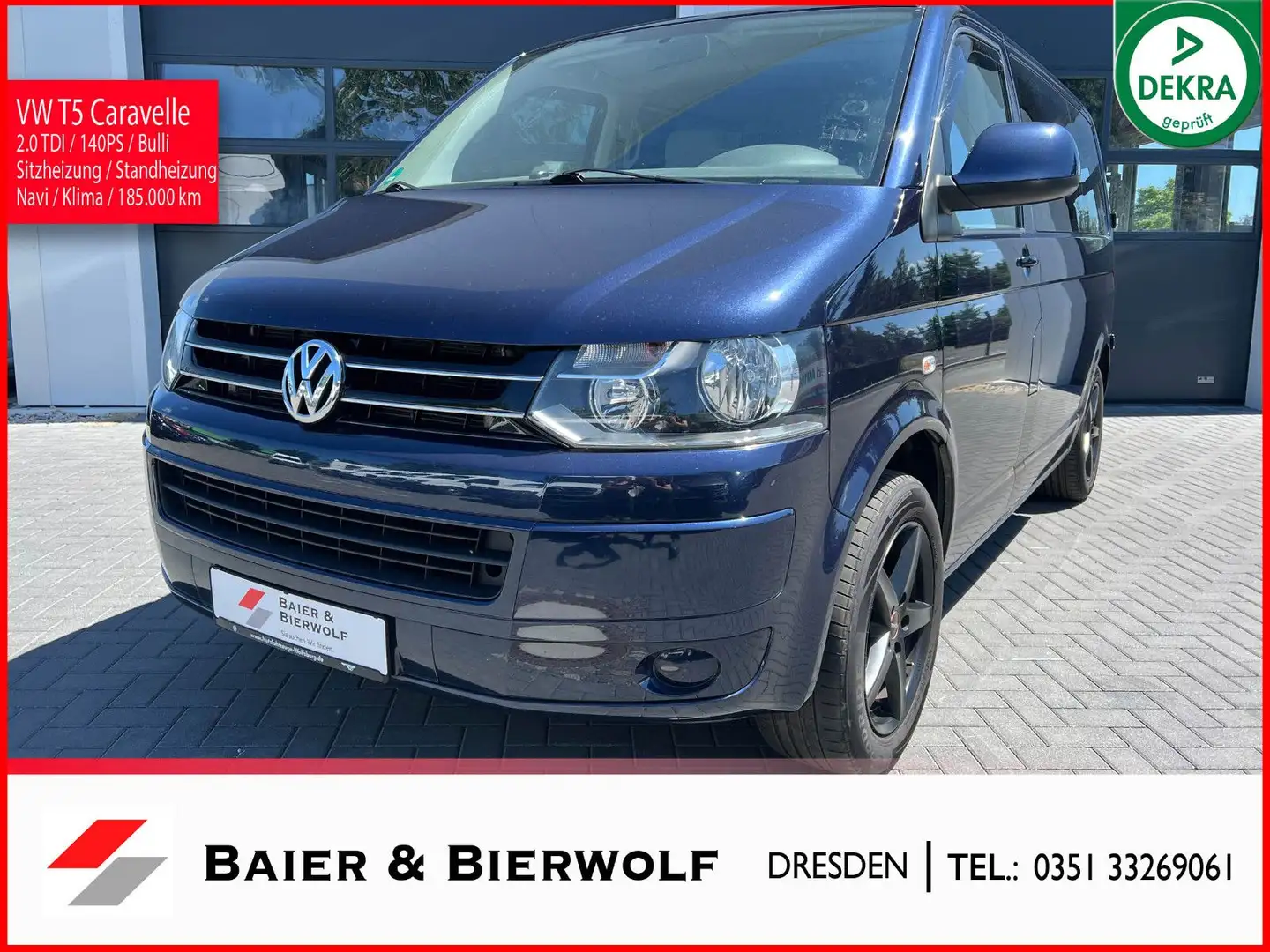 Volkswagen T5 Caravelle Comfortline 140PS 8 Sitzer Klima SH Blau - 1