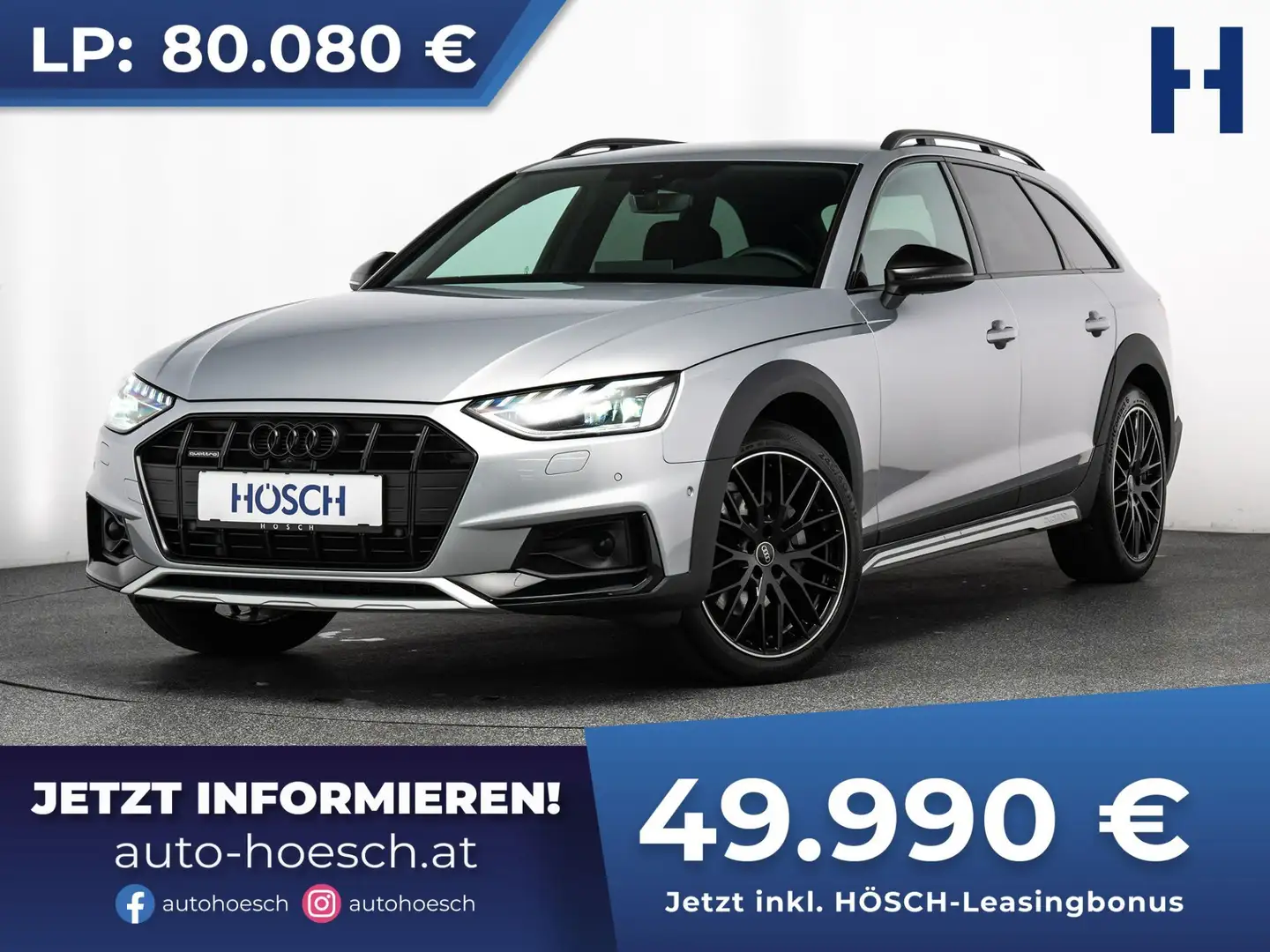 Audi A4 allroad quattro TDI 19er BLACK MATRIX 360° STHZ AHK++ Silber - 1