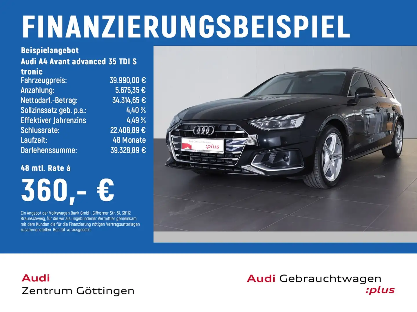 Audi A4 Avant advanced 35 TDI S tronic LED+SOUND+StHz Schwarz - 2