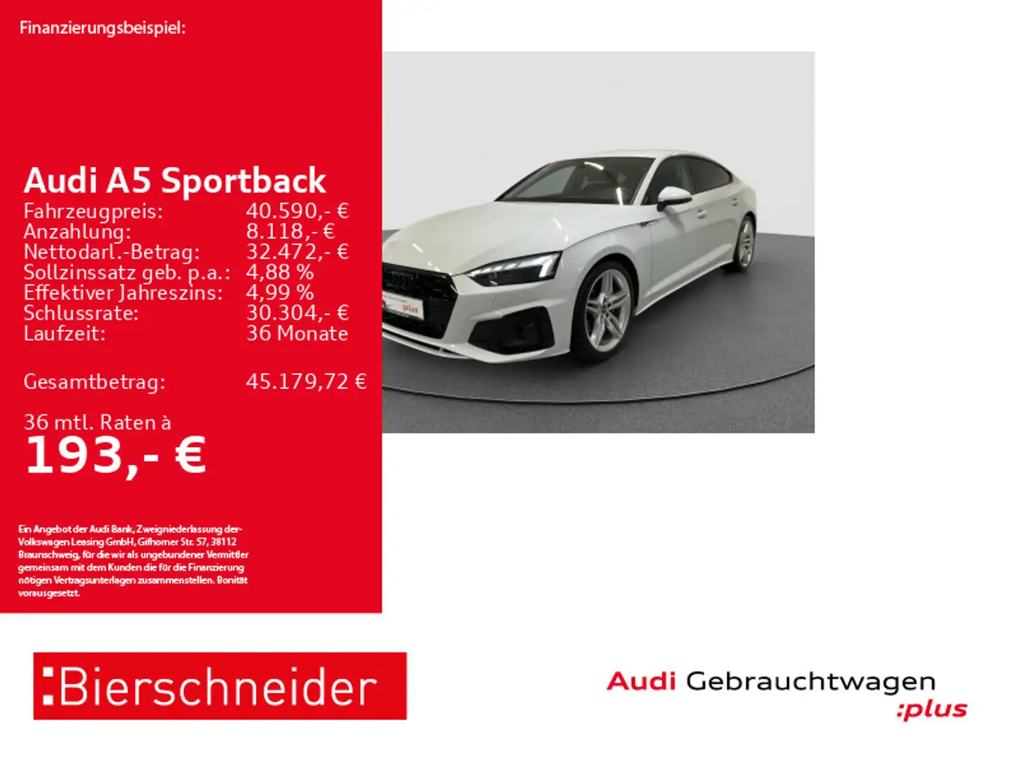 Audi A5 40 TDI qu S-Line Black MATRIX HuD Weiß - 1