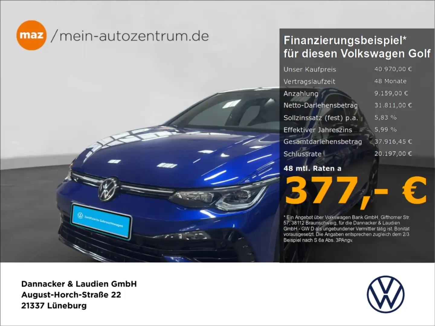 Volkswagen Golf VIII 2.0 TSI 4Motion Performance Black Style Alu M Blau - 1