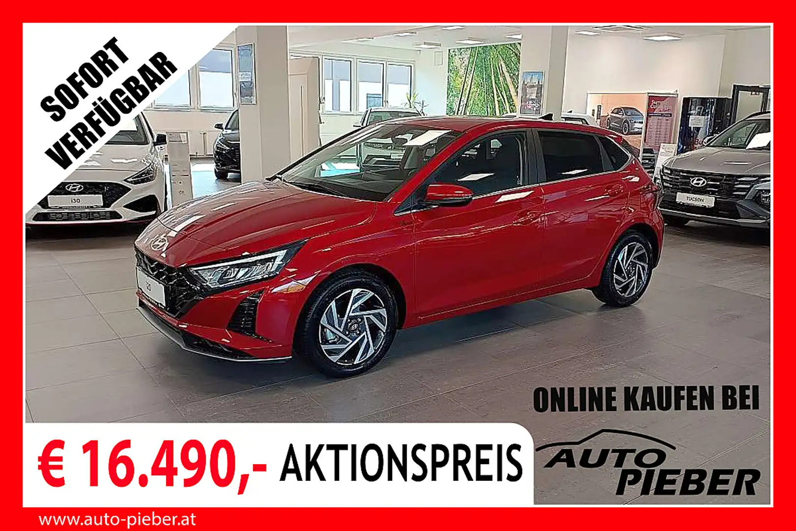 Hyundai i20 1,2 MPI GO! PLUS *LED*Navi*RFK* Rot - 1