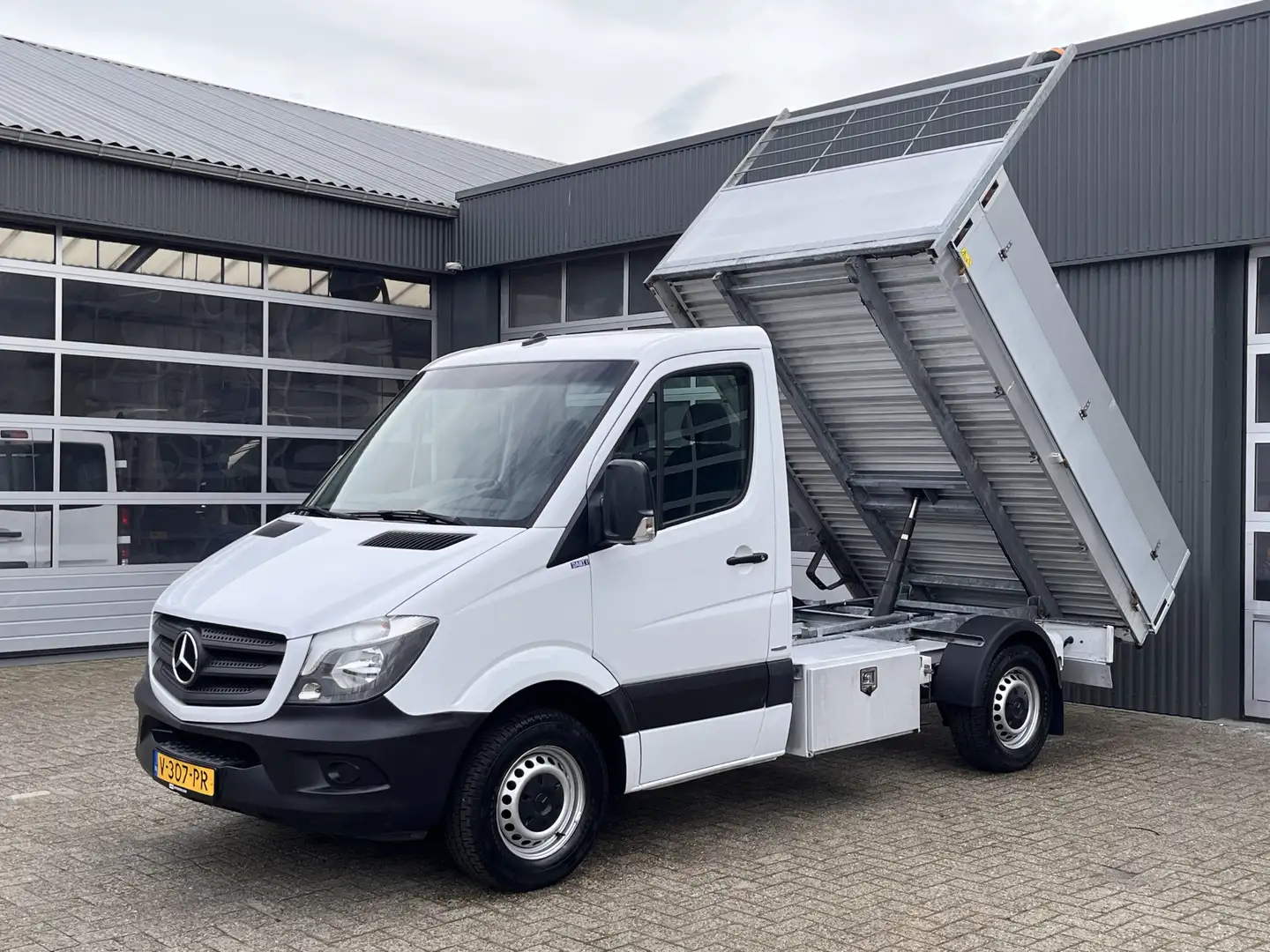 Mercedes-Benz Sprinter 211 2.2 CDI Kipper Airco Trekhaak 3 persoons Open Wit - 2