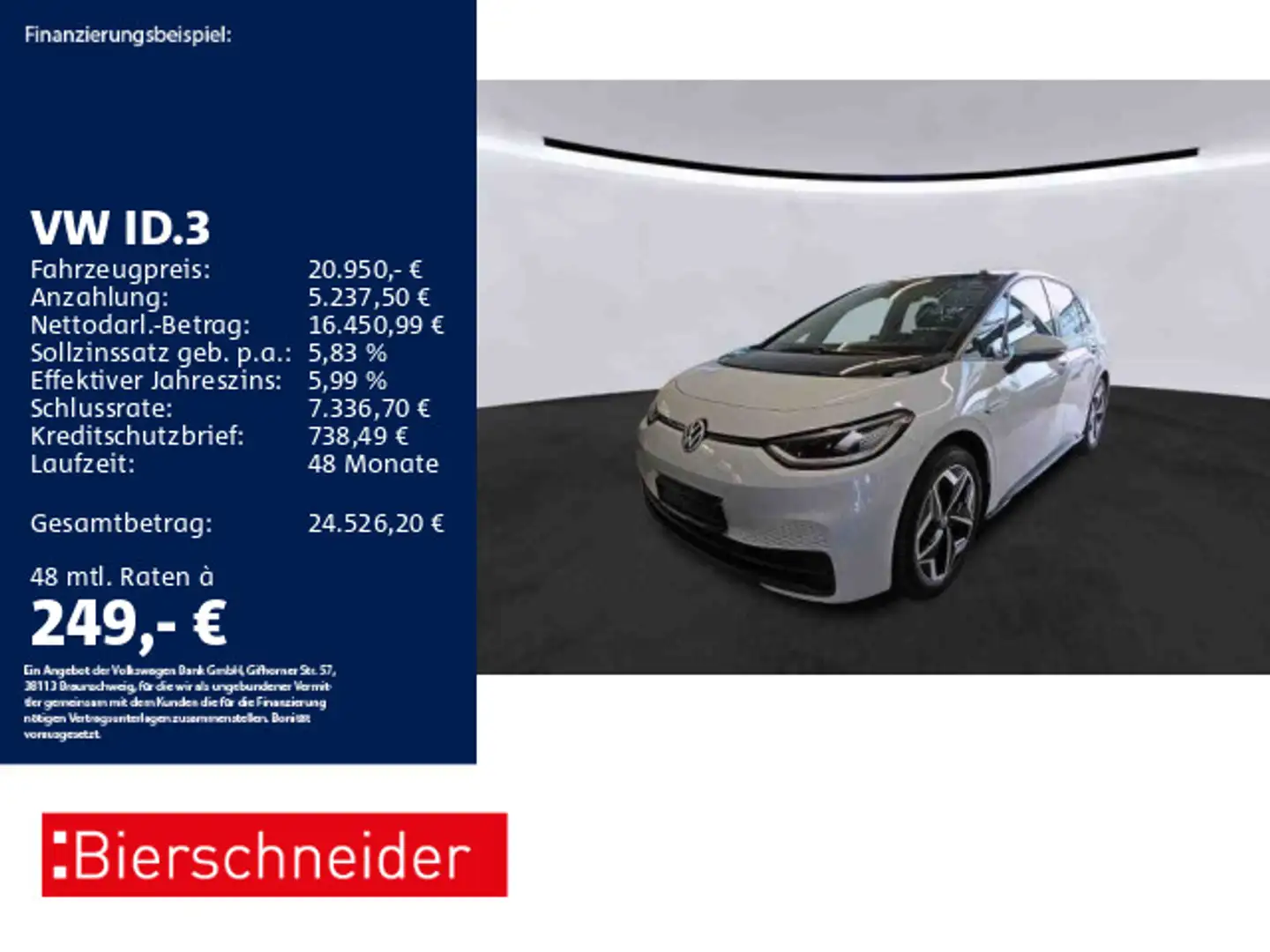 Volkswagen ID.3 Pro Business ACC MATRIX CAM SHZ 19 Weiß - 1