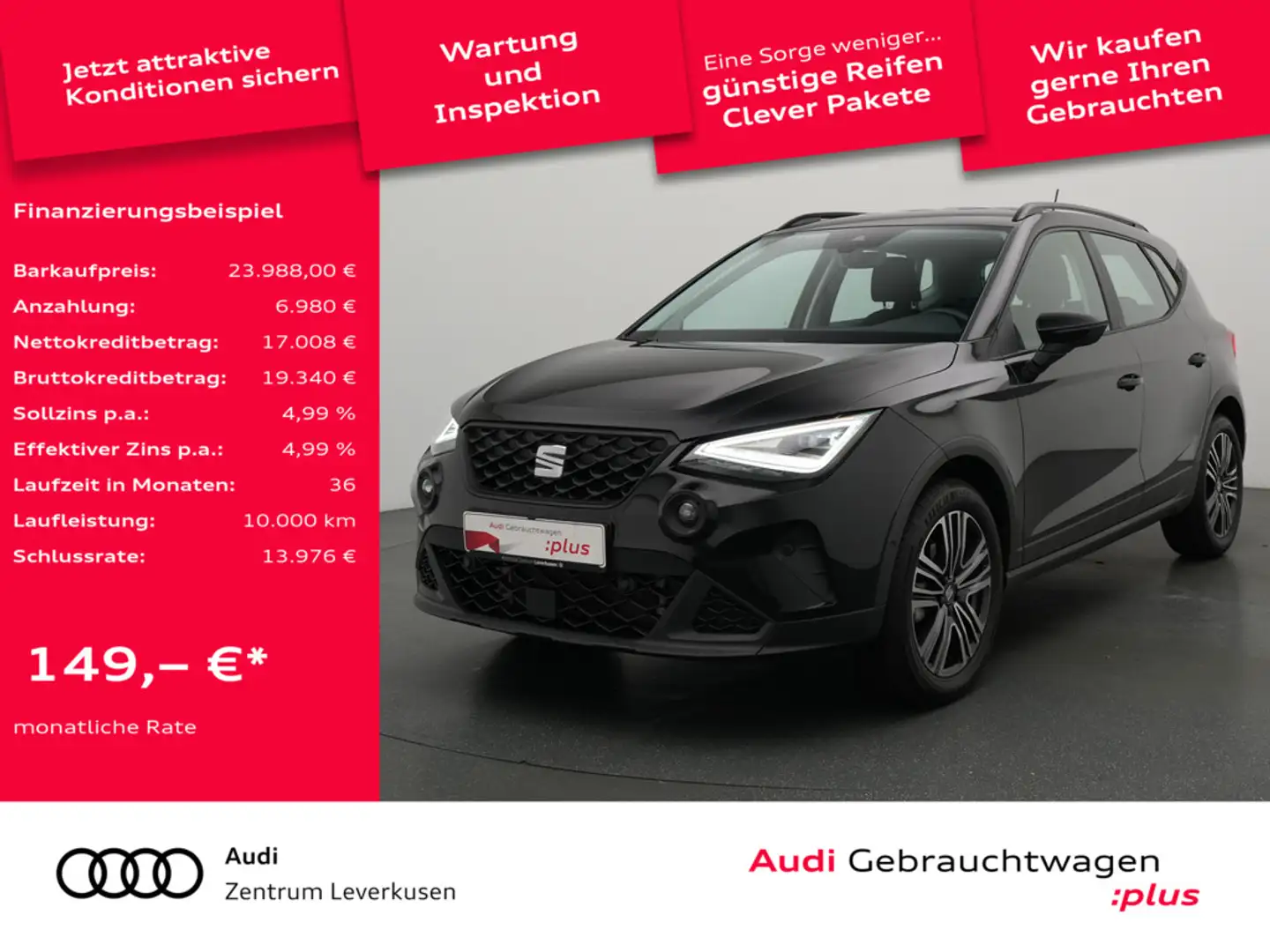 SEAT Arona TSI Style ACC AHK KAM SHZ PDC Schwarz - 1