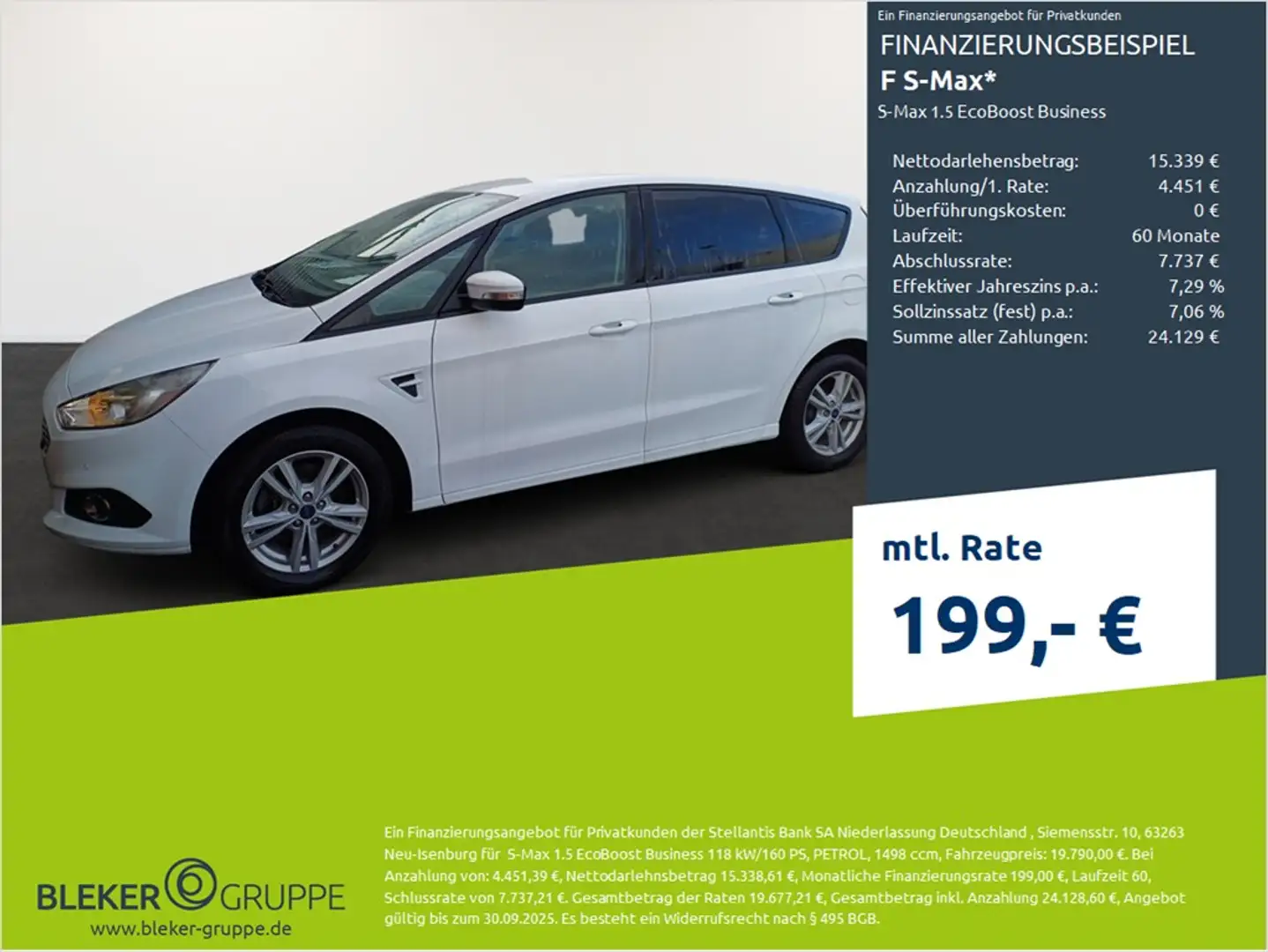 Ford S-Max S-Max 1.5 EcoBoost Business Blanc - 1