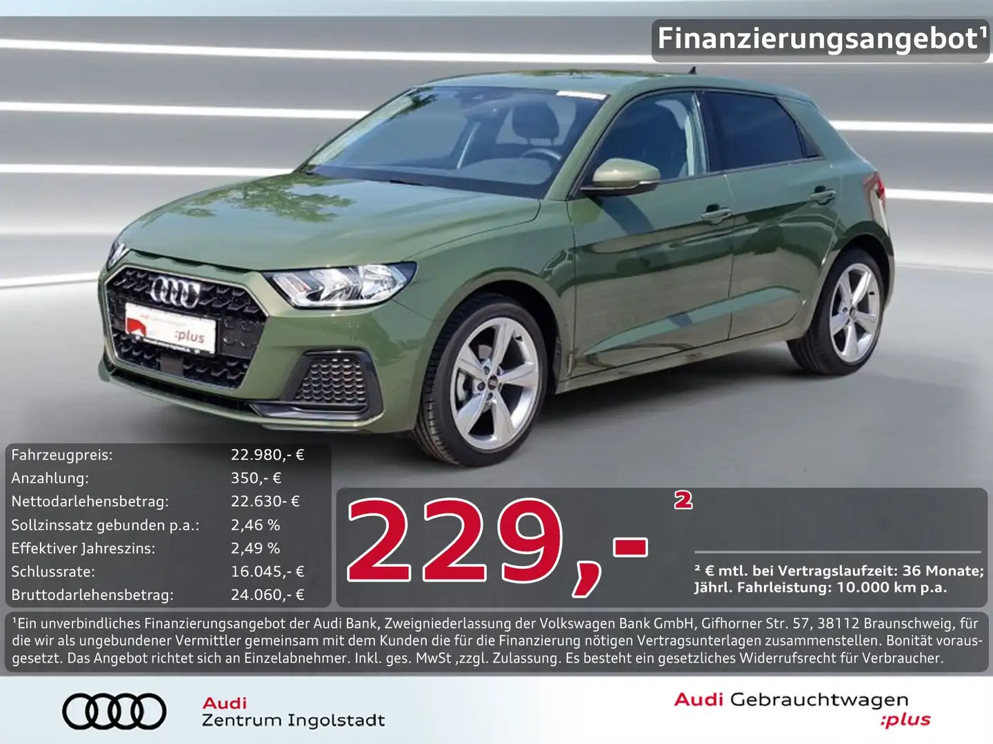 Audi A1 Sportback 25 TFSI ACC NAVI virt. 17" Advanced Grün - 1