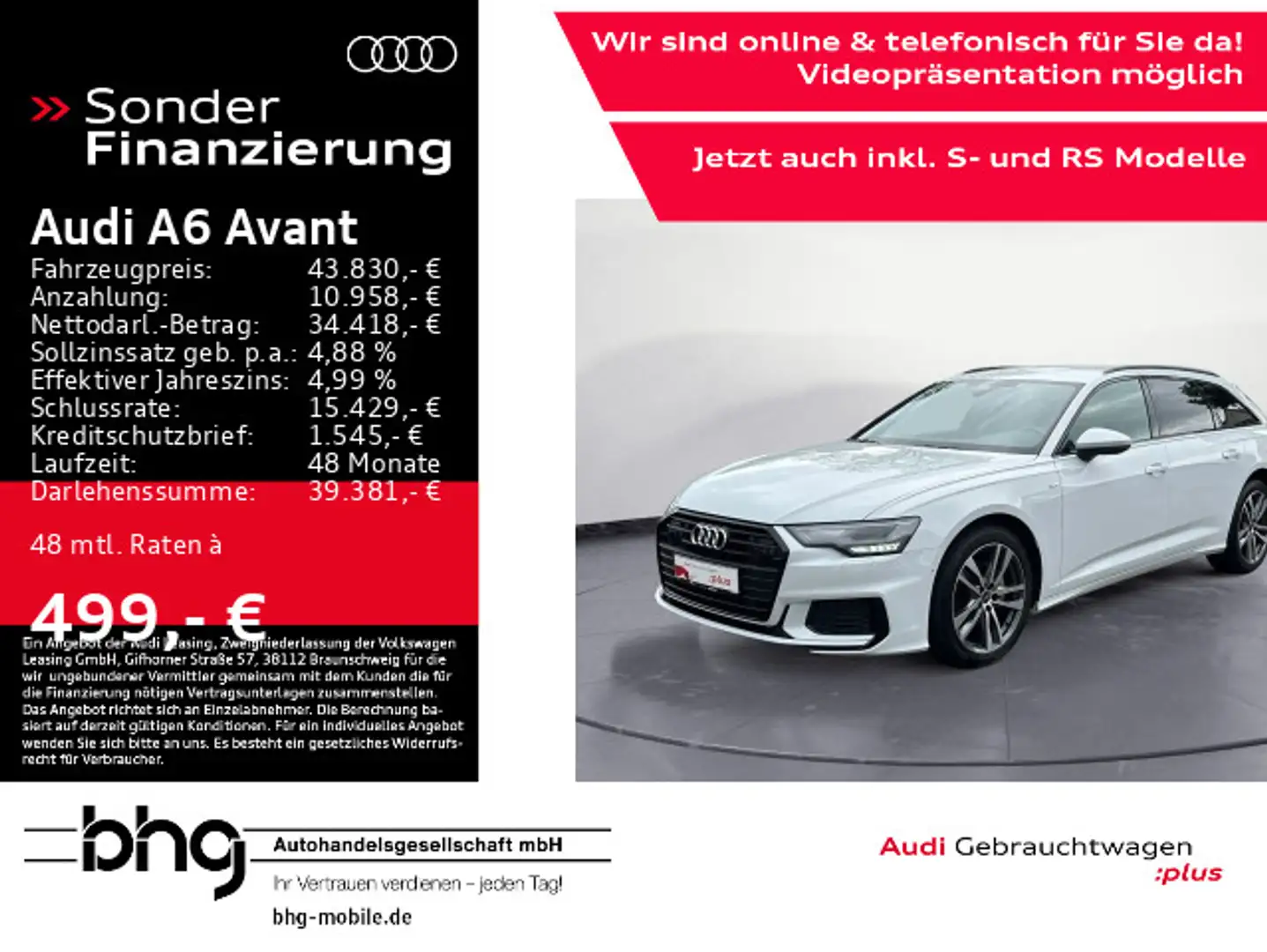 Audi A6 40 TDI Quattro S-Line Assist/LED/Connec Weiß - 1