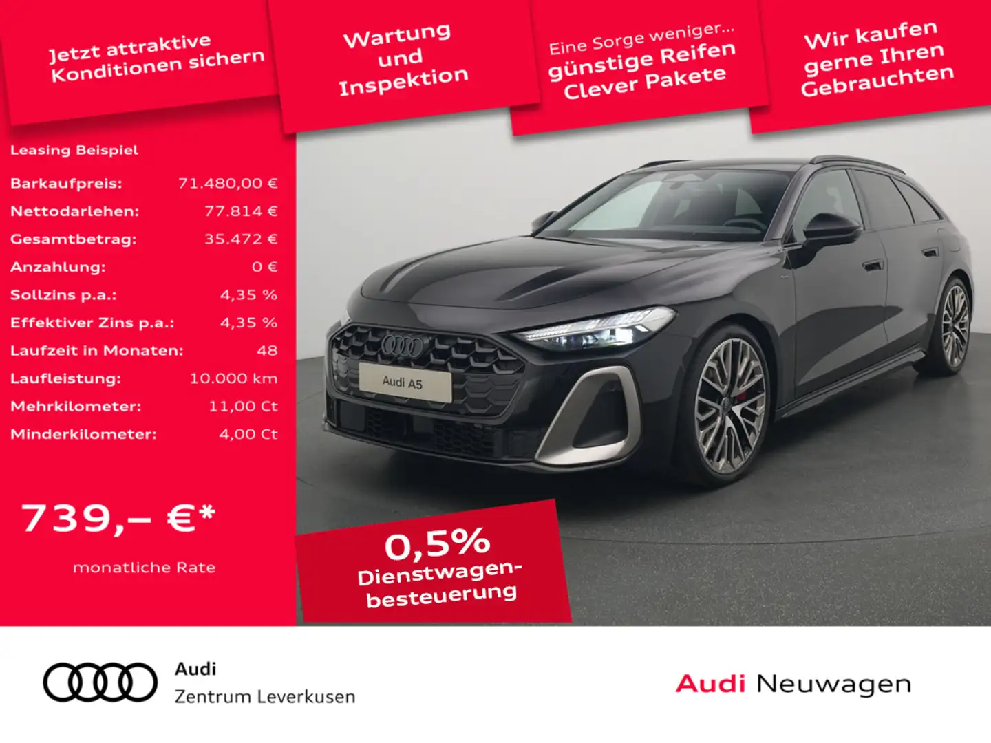 Audi A5 Avant e-hybrid MATRIX B&O PANO TECPRO NAVI Schwarz - 1