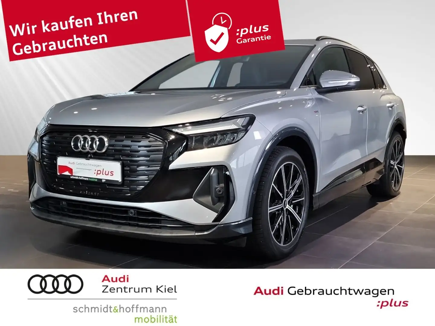 Audi Q4 e-tron 45 S-line Panorama HuD ACC Klima Navi Leder Silber - 1