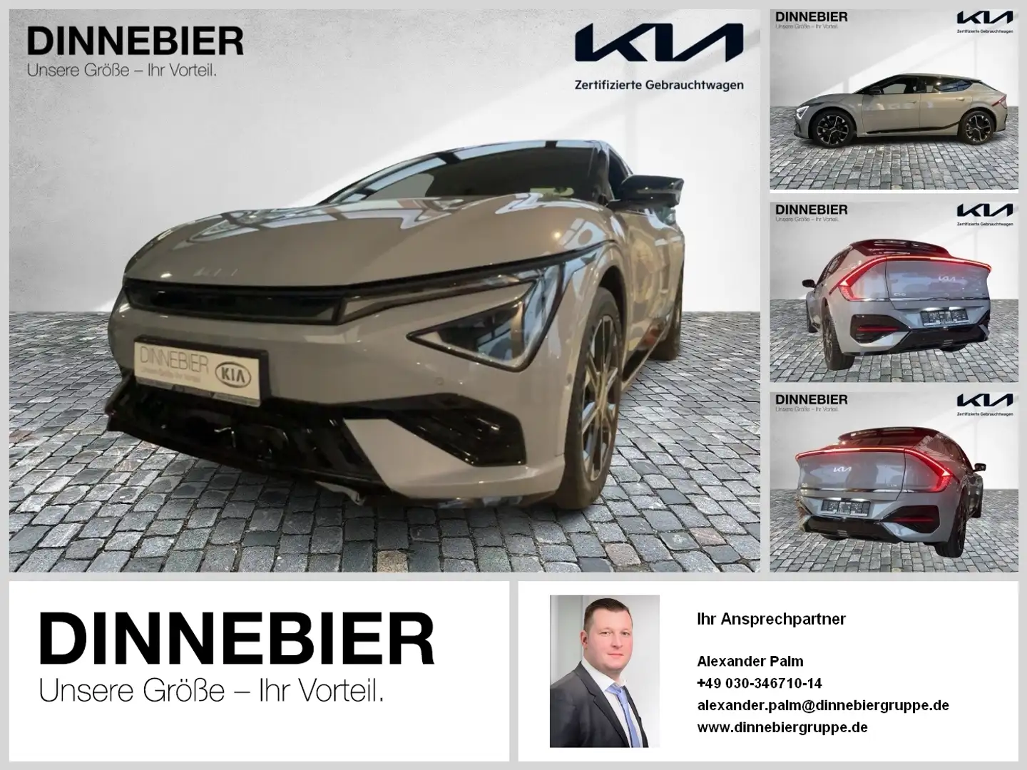 Kia EV6 GT-Line AWD+LED+360°Kamera+Headup+SHZ Grau - 1