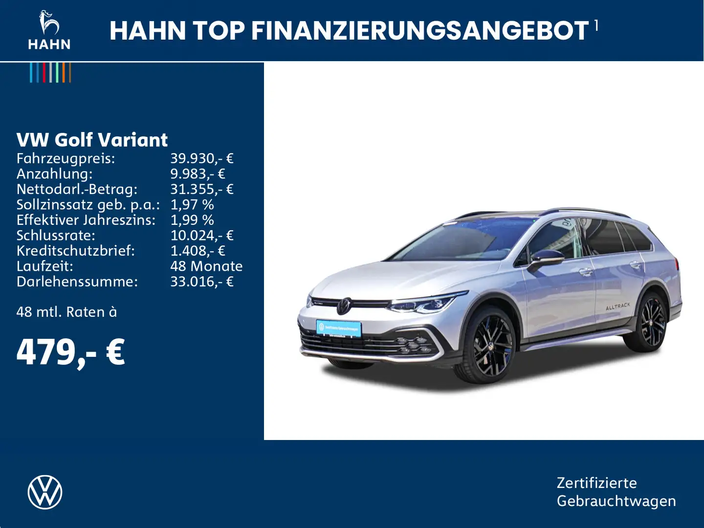 Volkswagen Golf Variant Golf VIII Variant Alltrack 2.0TDI DSG 4Motion AH Silber - 2
