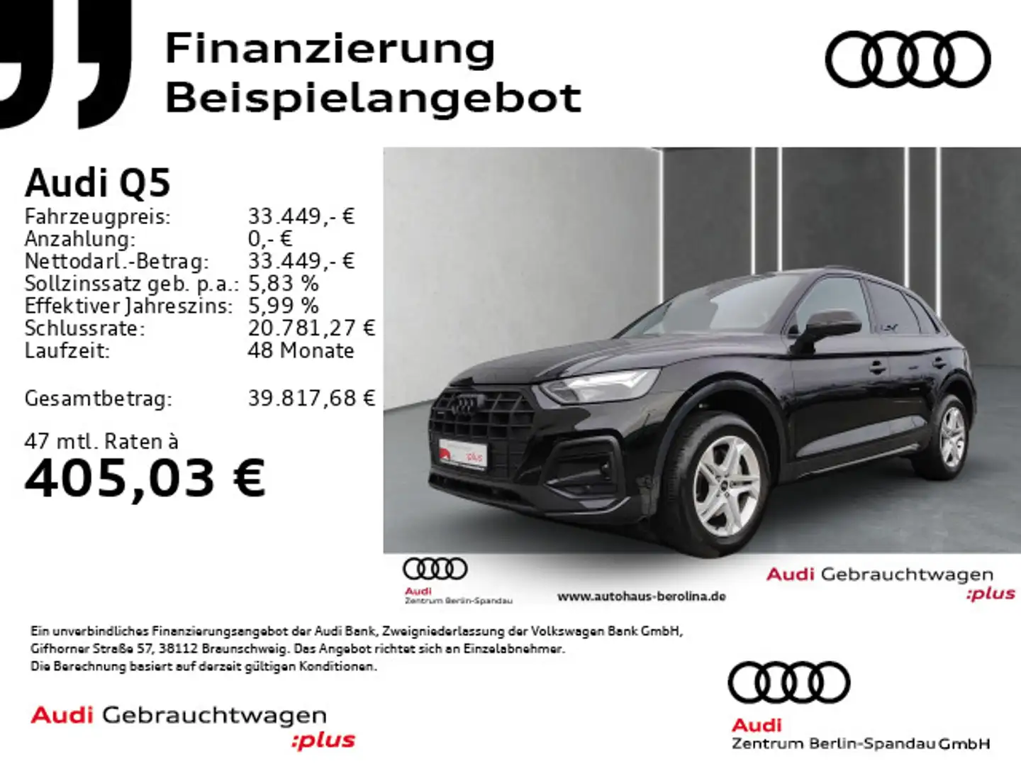 Audi Q5 40 TFSI qu. Adv. S tronic *NAV+*R-CAM*PDC+* Schwarz - 1