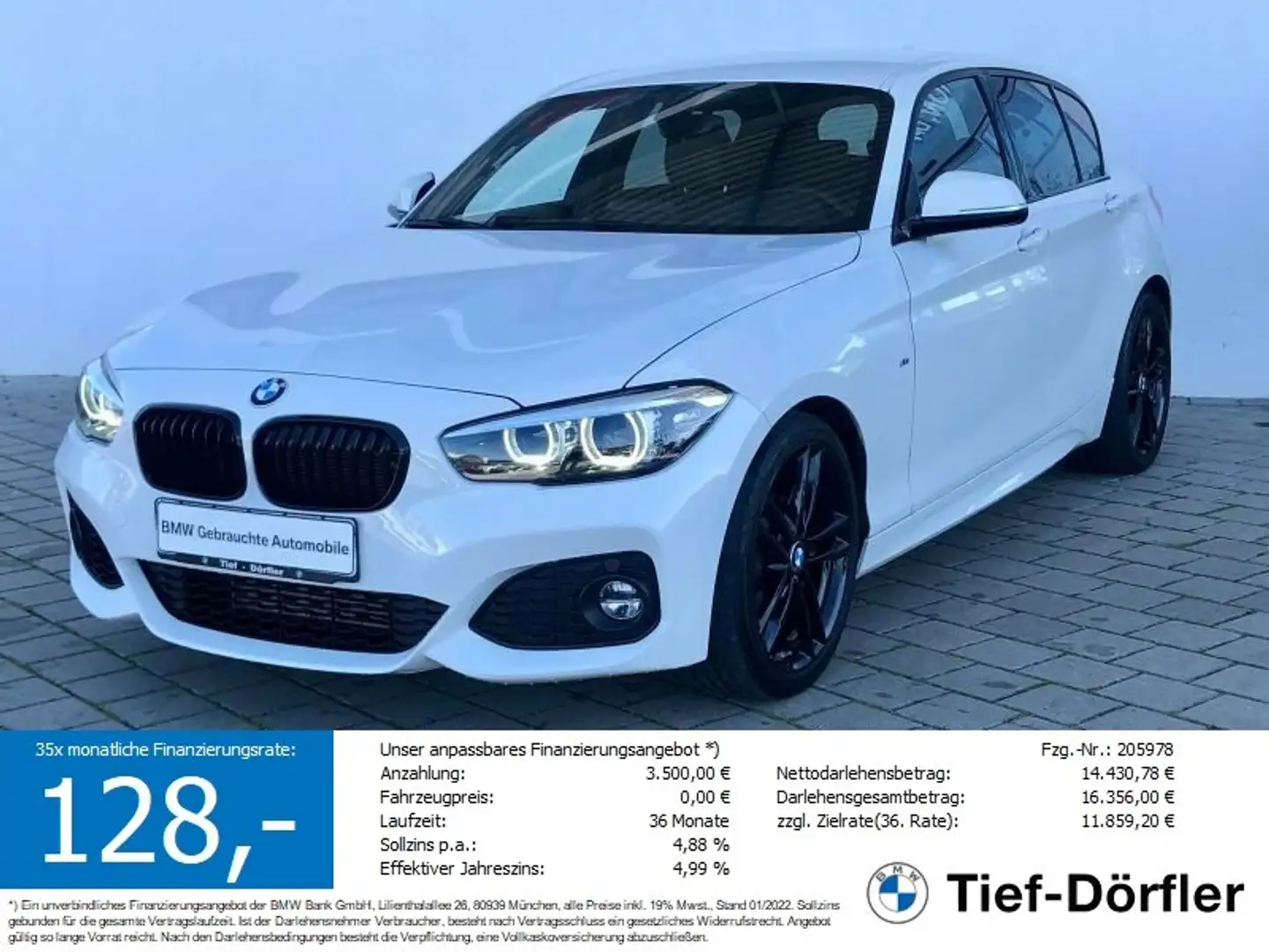 BMW 118 i M Sport Edition LED/HiFi/TEMPO/PPRIVACY/SH Blanc - 1