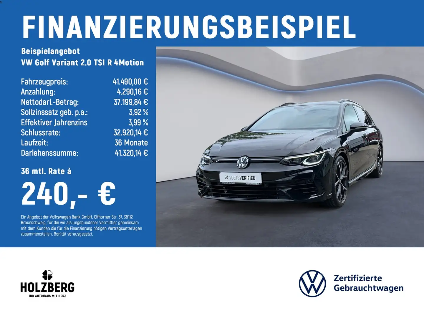 Volkswagen Golf Variant 2.0 TSI R 4Motion AHK+H&K+RFK Schwarz - 2