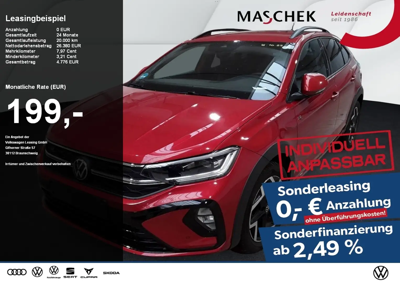 Volkswagen Taigo R-Line 1.5 TSI DSG AHK Navi ACC Sitzh Rear View Rot - 1