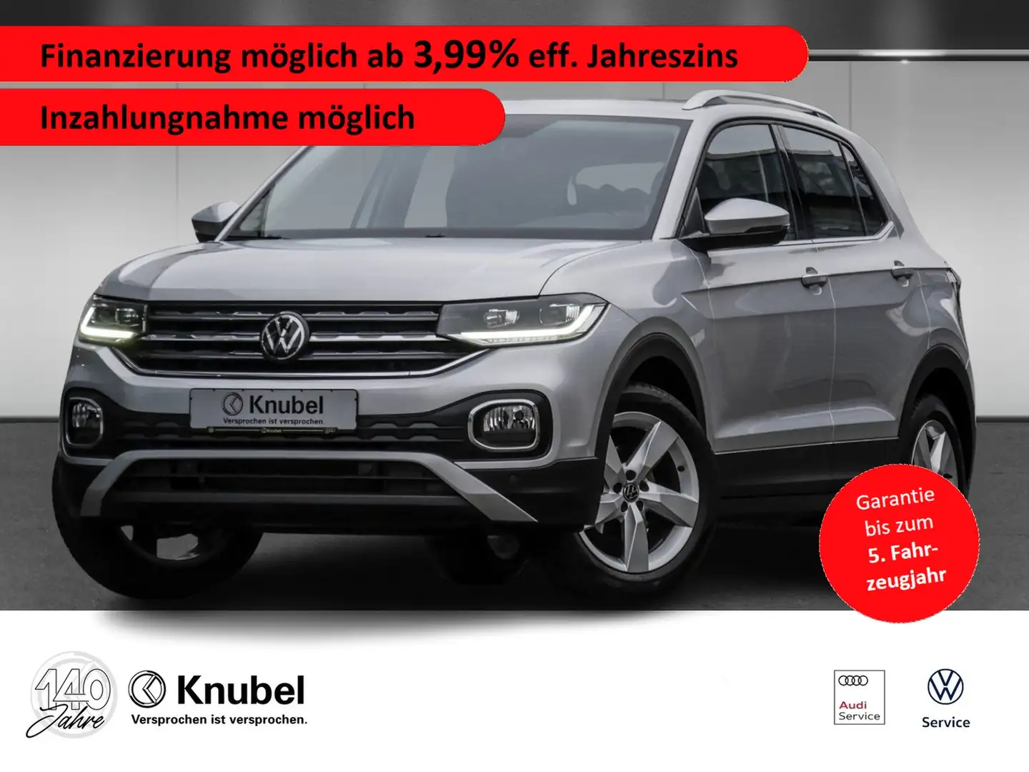 Volkswagen T-Cross Style 1.0 TSI Nav*Kamera*LED*SHZ*ACC* Silber - 1