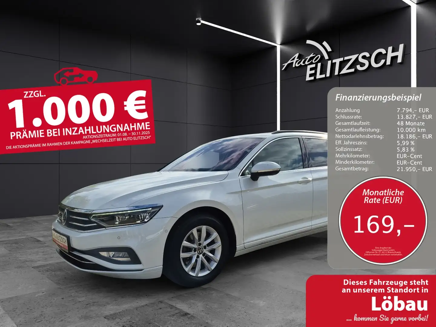 Volkswagen Passat Variant TDI Business DSG Matrix AHK Navi Pano ACC RFK SH Weiß - 1