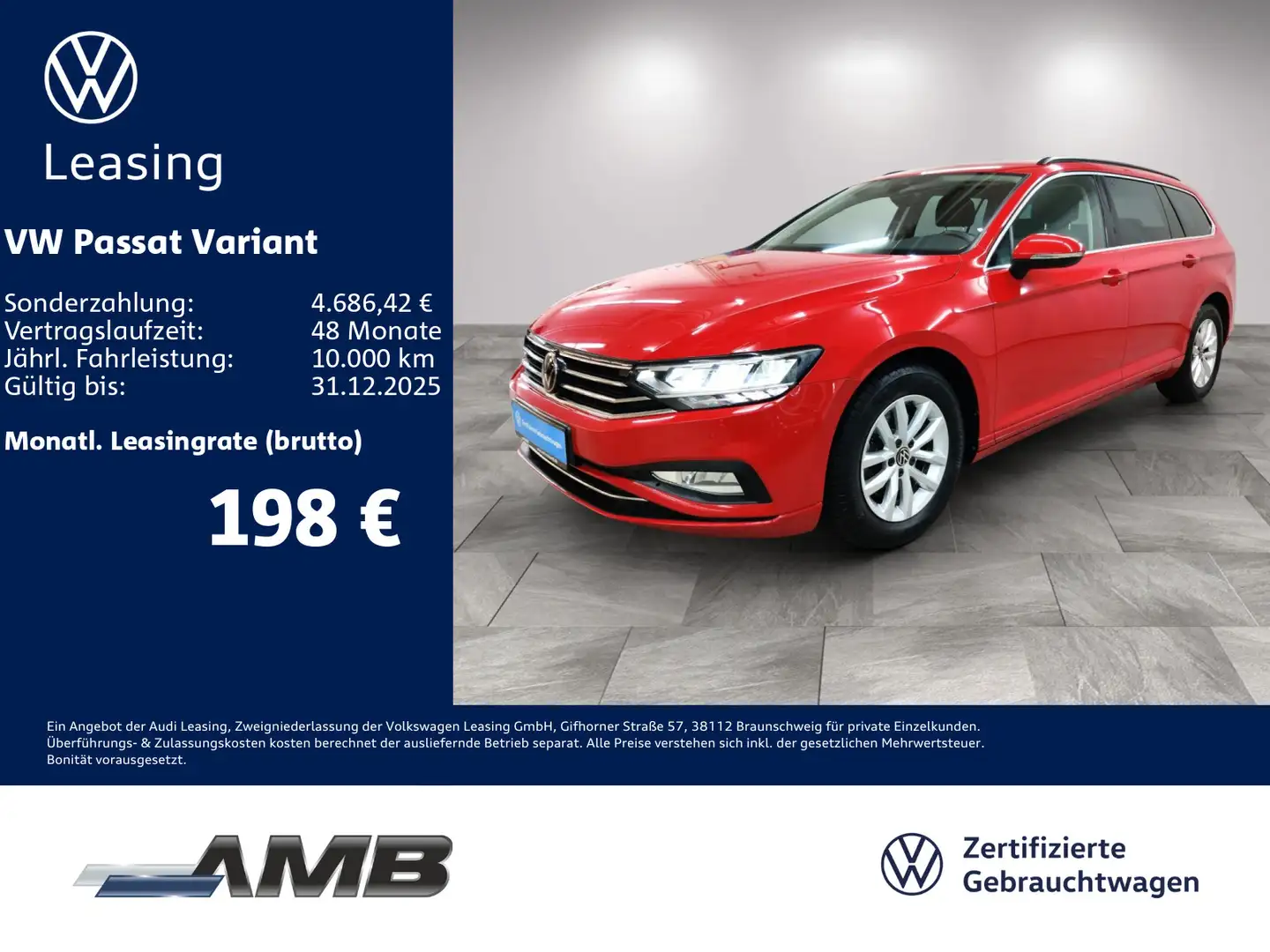 Volkswagen Passat Variant Business 2.0 TDI DSG/AHK/LED/Navi Rot - 1
