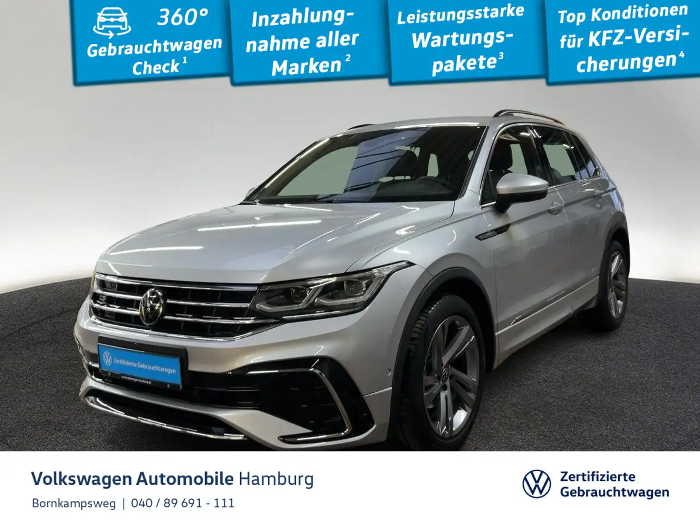 Volkswagen Tiguan 1.5 TSI R-Line DSG AHK Navi Sitzhzg Silber - 1