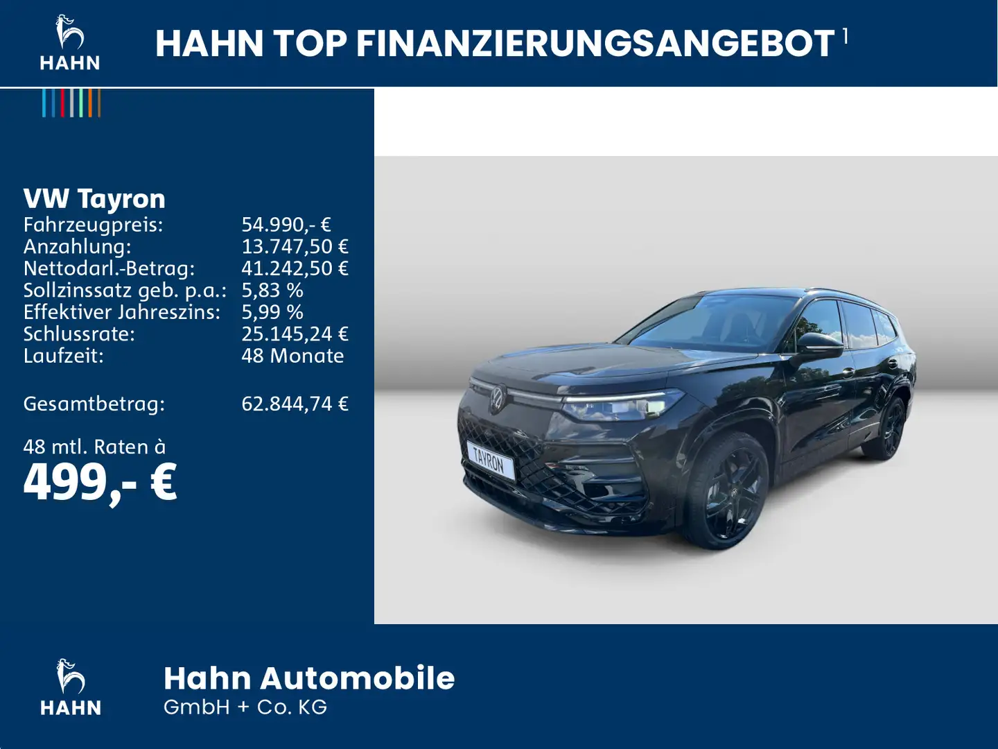 Volkswagen Tayron R-Line 2,0TDI 193PS ALLRAD AHK 20" BLACK Schwarz - 2