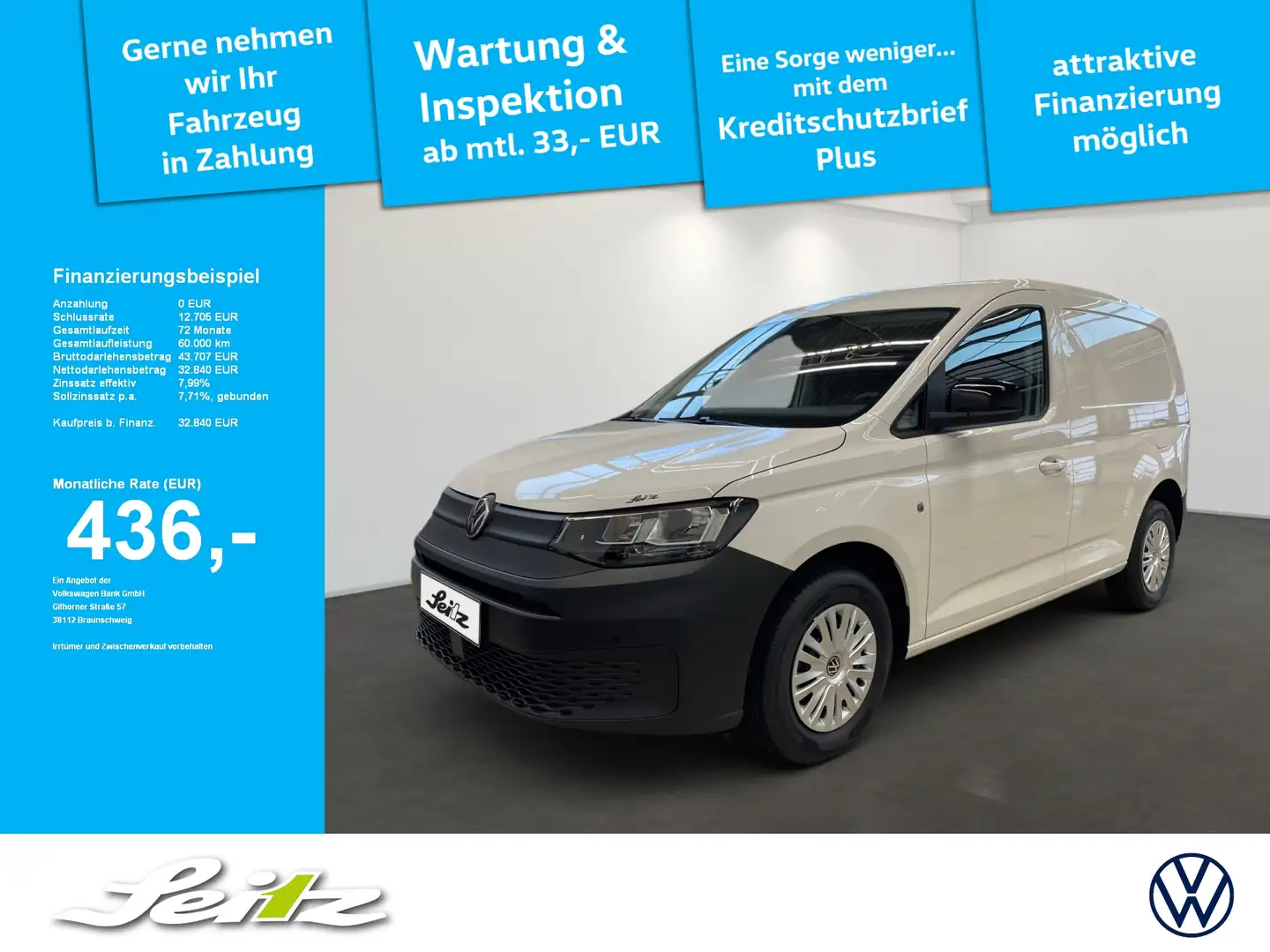 Volkswagen Caddy Cargo 2.0 TDI KR *ACC*KAMERA*WINTERPAKET* Blanc - 1