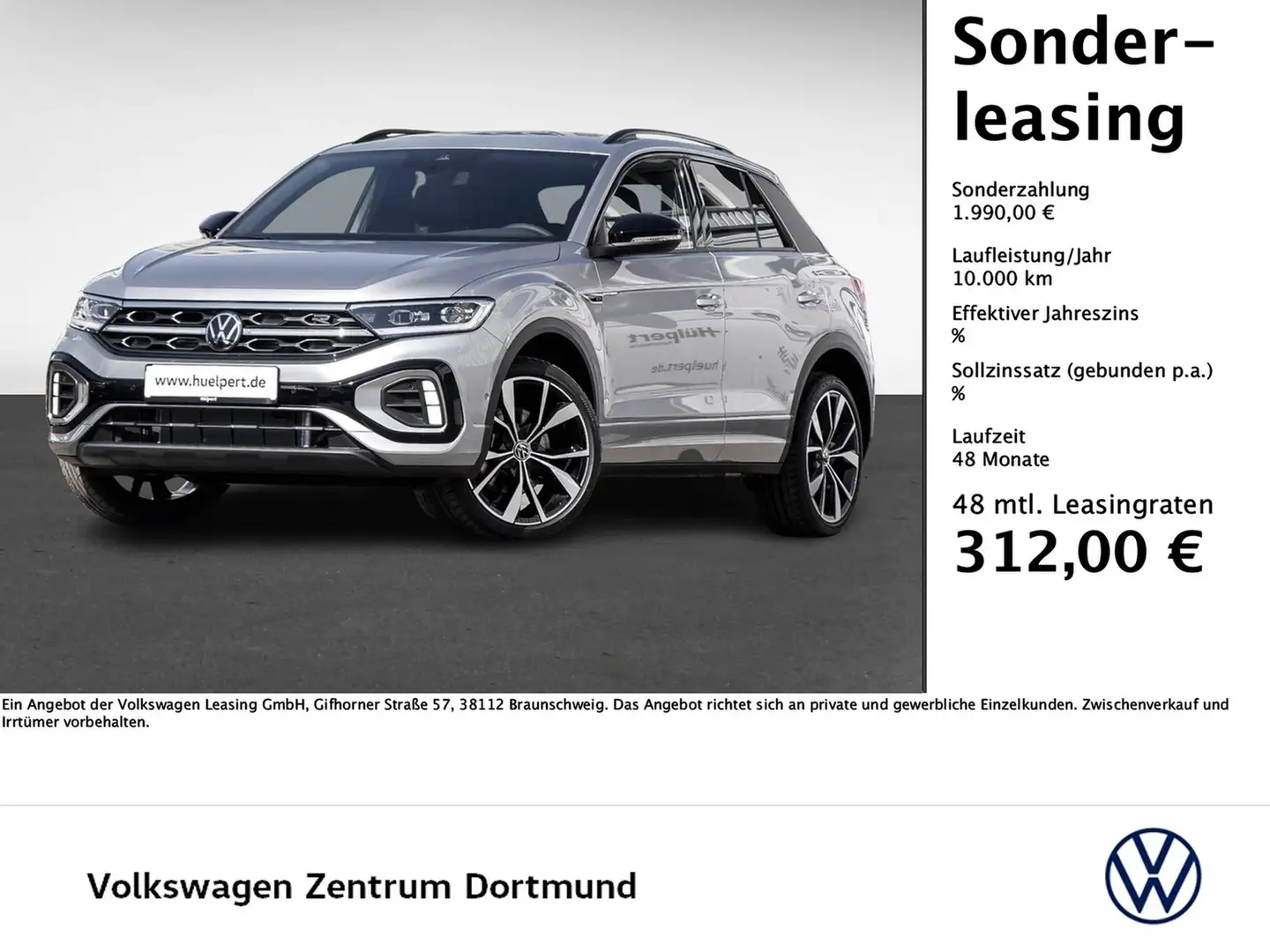 Volkswagen T-Roc 1.5 R-LINE DSG eKLAPPE NAVI AHK CAM LM19 Silver - 1