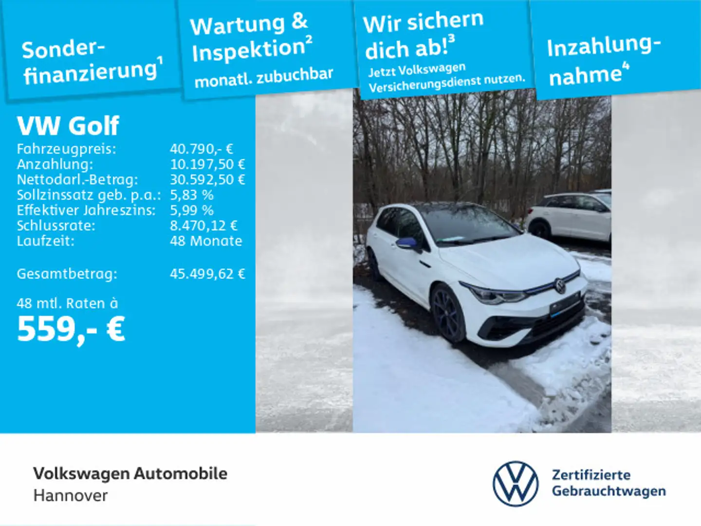 Volkswagen Golf VIII R 2.0 TSI DSG 20 Years Pano Kamera HUD Weiß - 1