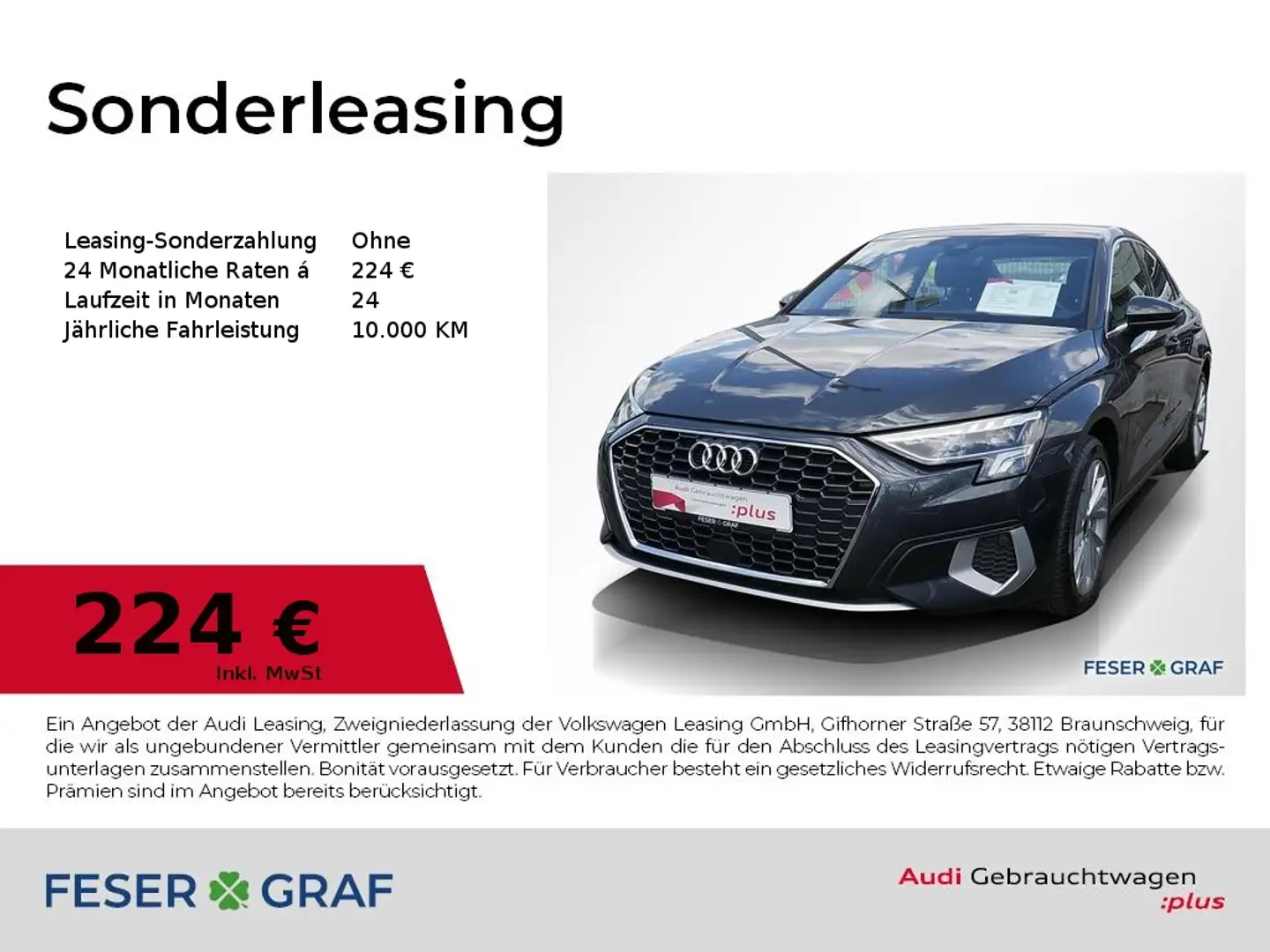 Audi A3 Lim advanced 30 TDI S tronic LED,Kamera,Infotainme Grau - 1
