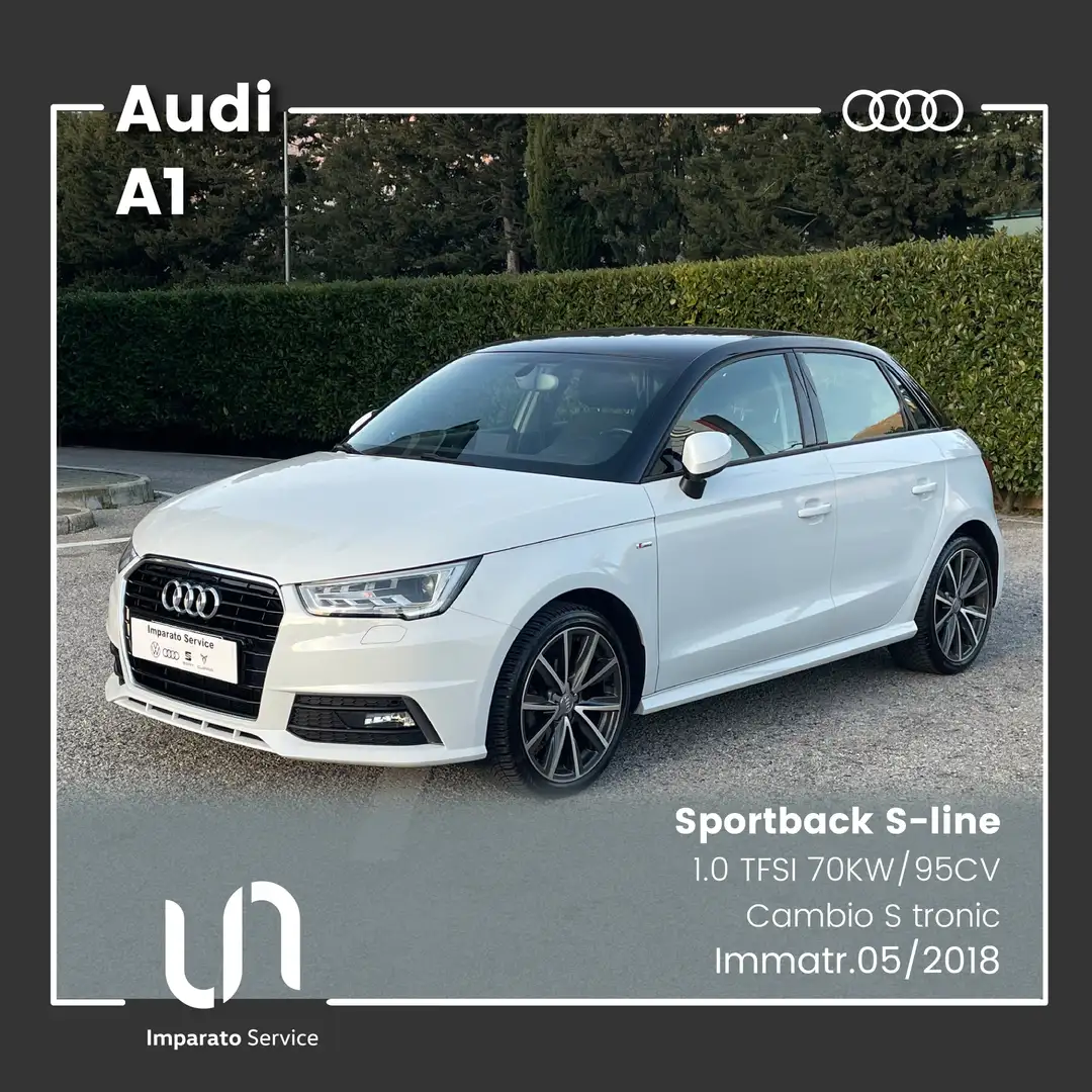 Audi A1 Sportback S-line S tronic 1.0 TFSI 70KW/95CV Blanc - 1