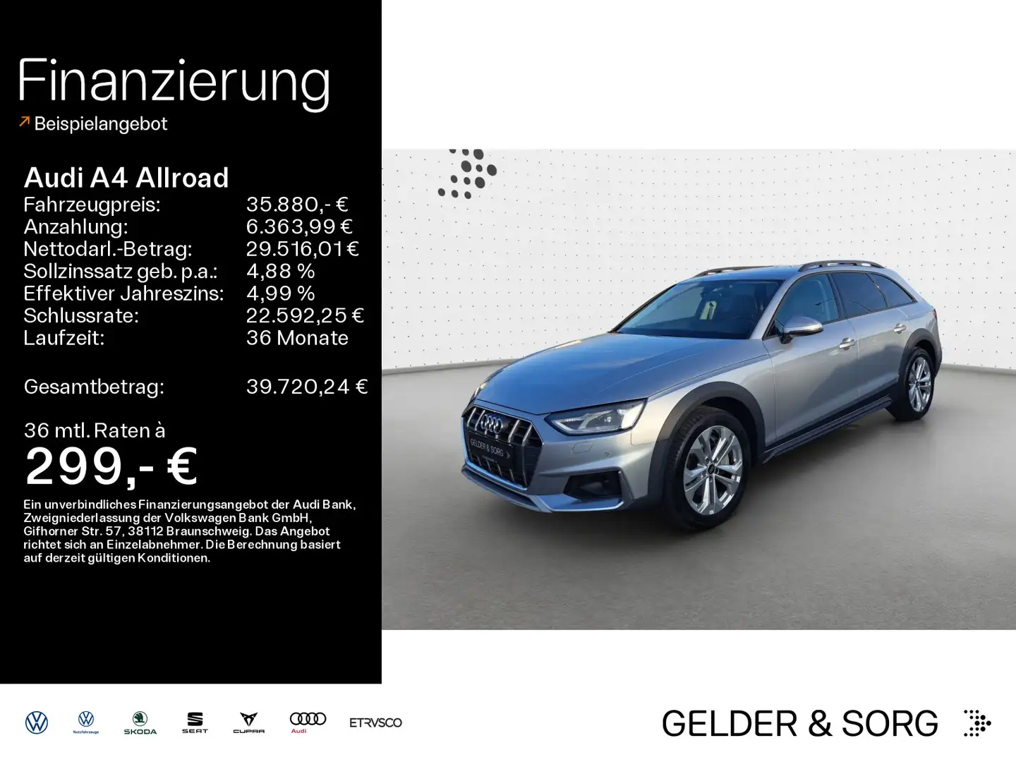 Audi A4 allroad A4 allroad 45 TFSI qu. AHK*virtual*SOUND*NAVI Silber - 1