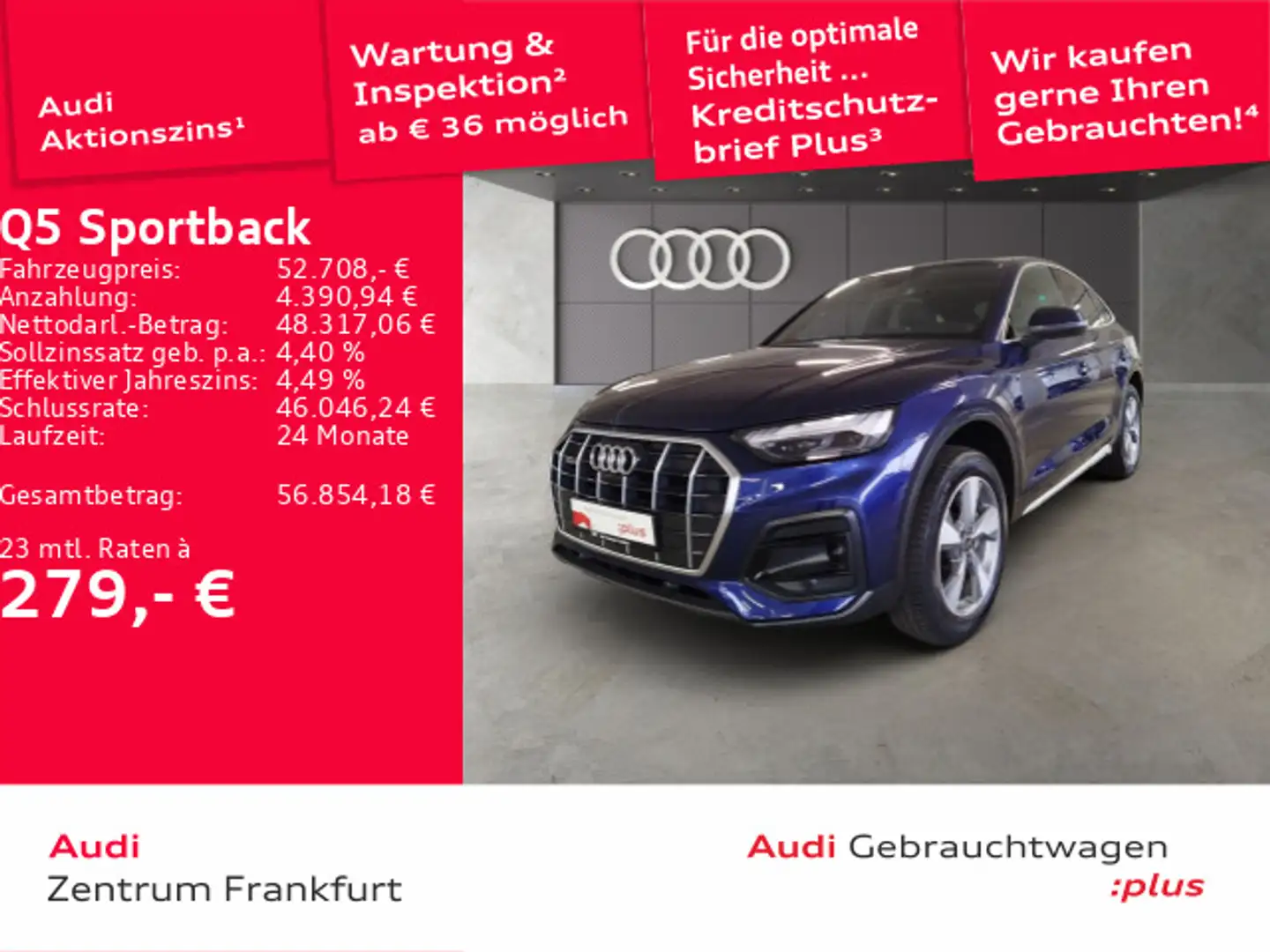 Audi Q5 40 TFSI quattro S tronic advanced M Blau - 1
