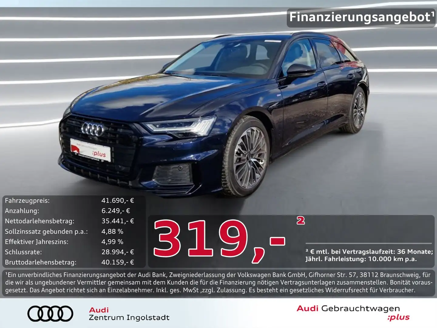 Audi A6 Avant 50 TFSI e qu S line HD-MATRIX HuD B&O Design Bleu - 1
