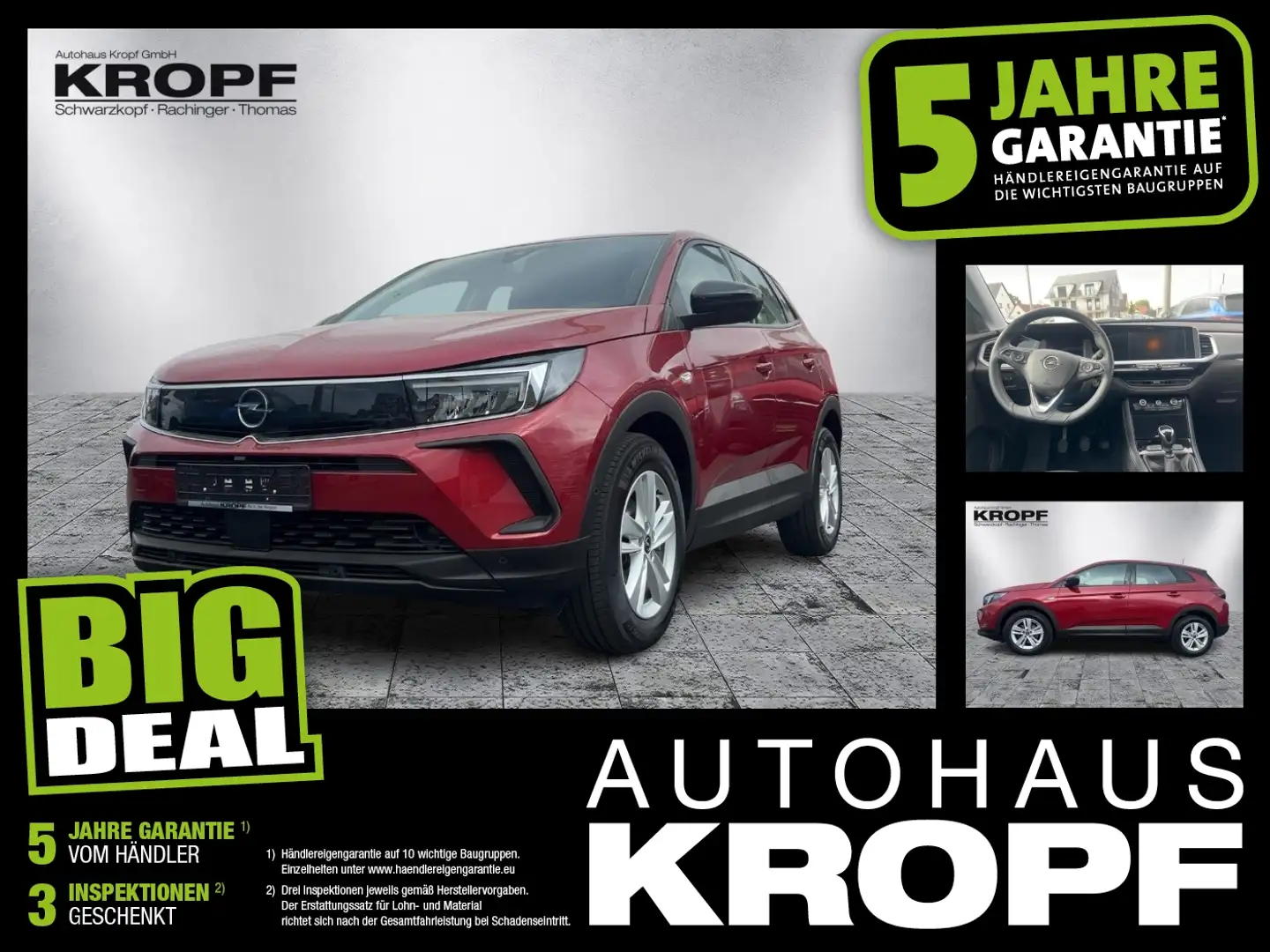 Opel Grandland 1.2 Turbo Rückfahrkamera  LED SHZ LHZ Rot - 1